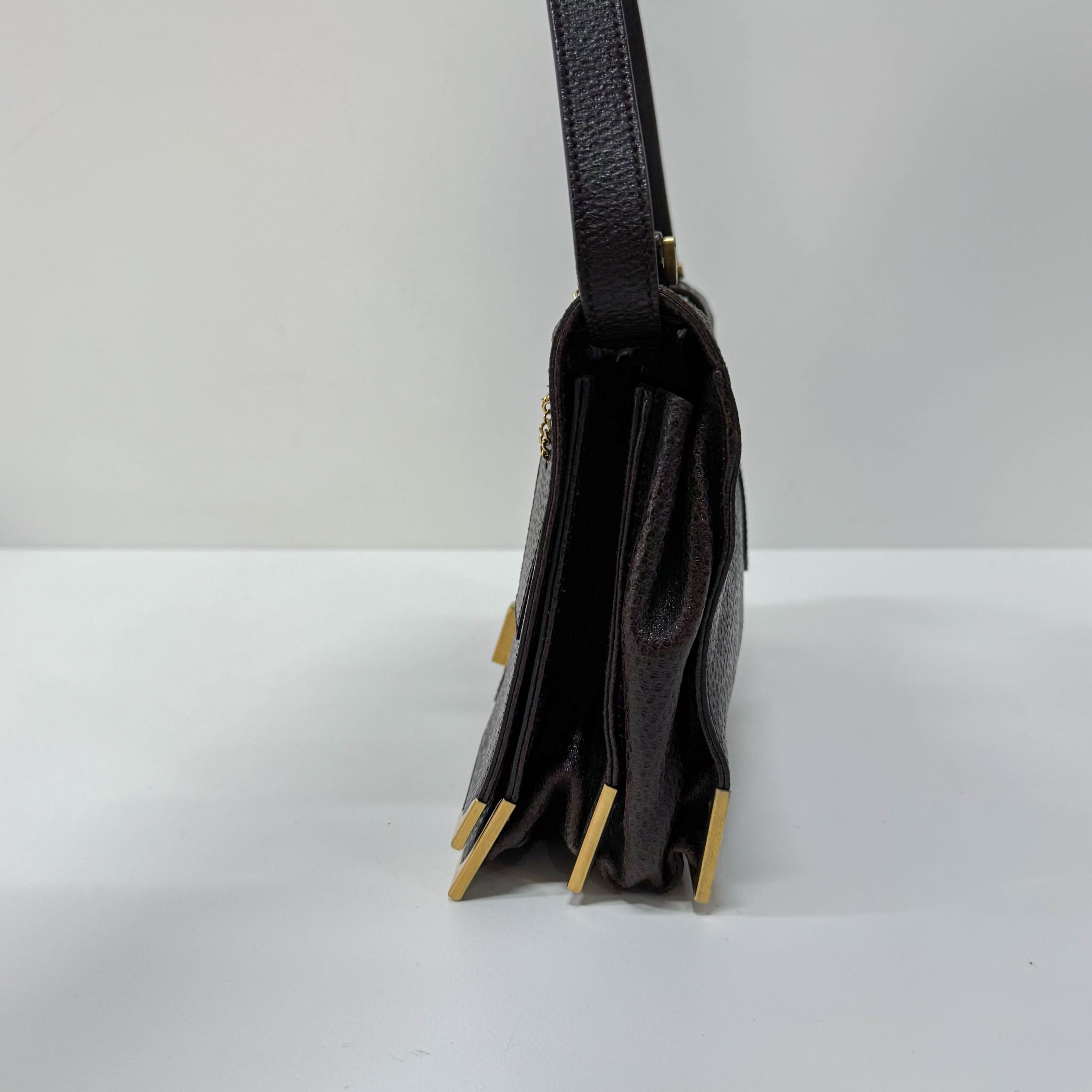 Vintage Brown Leather Shoulder Bag