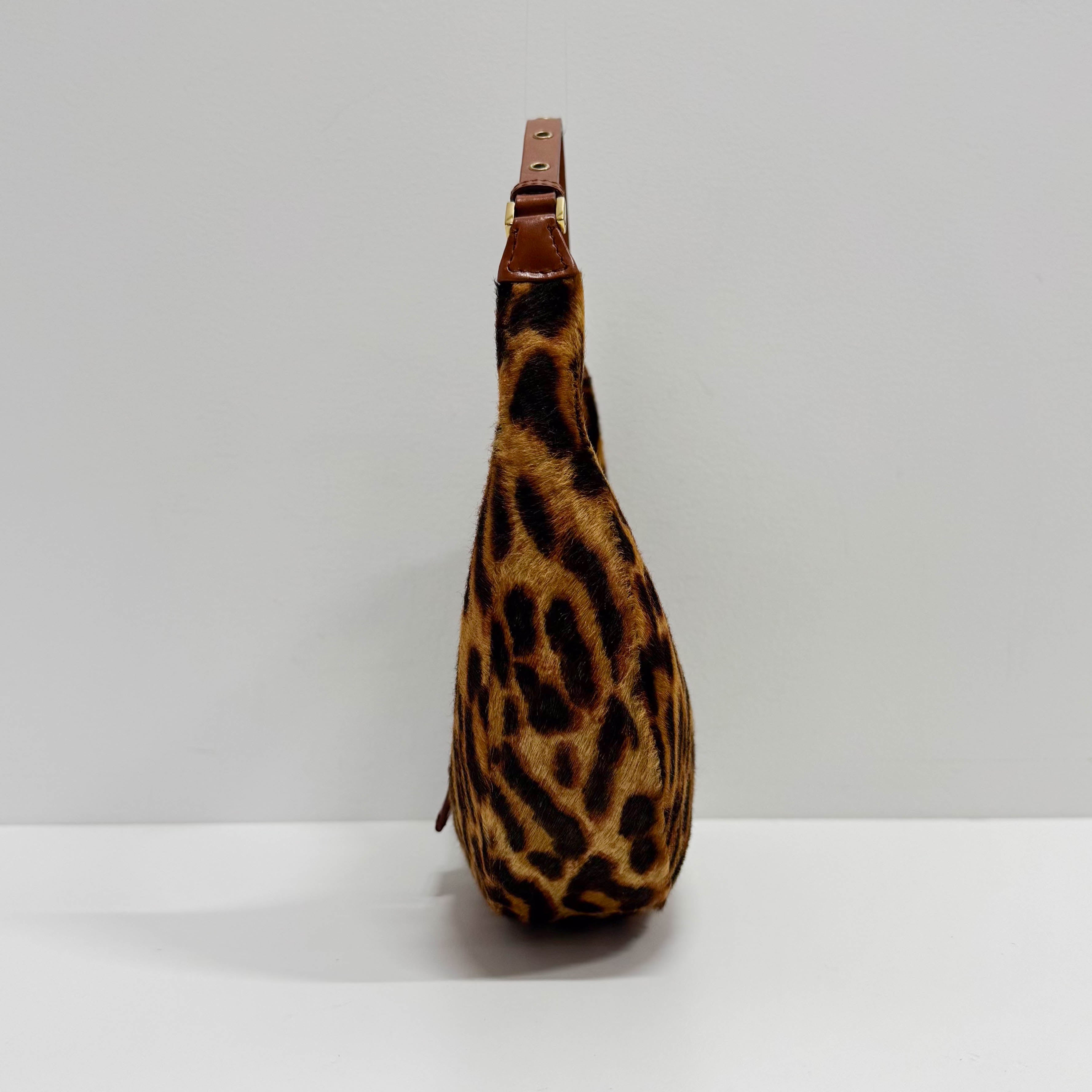 Street Chic Leopard Pony Hair Hobo Shoulder Bag
