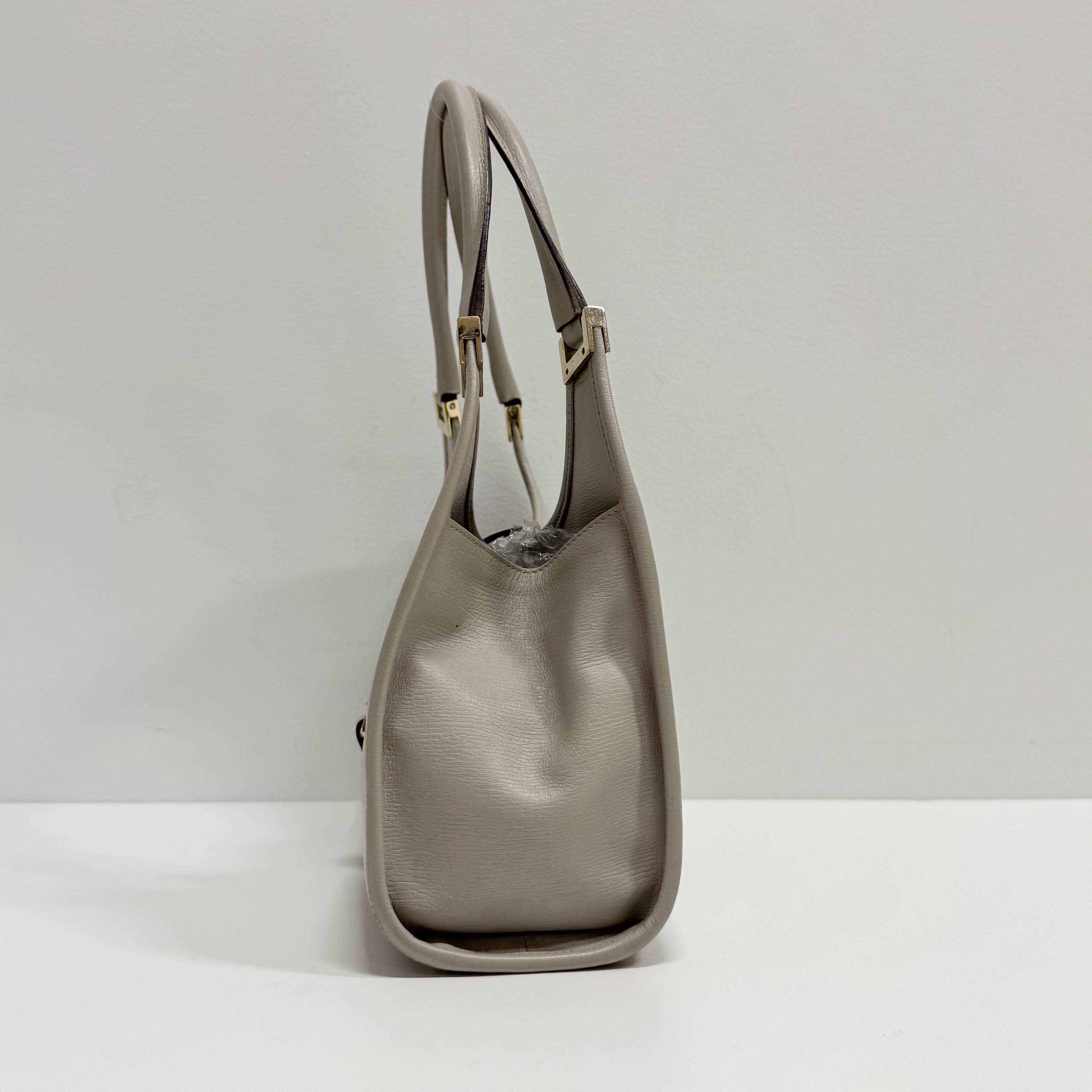 Jackie Small Grey Leather Shoulder Bag