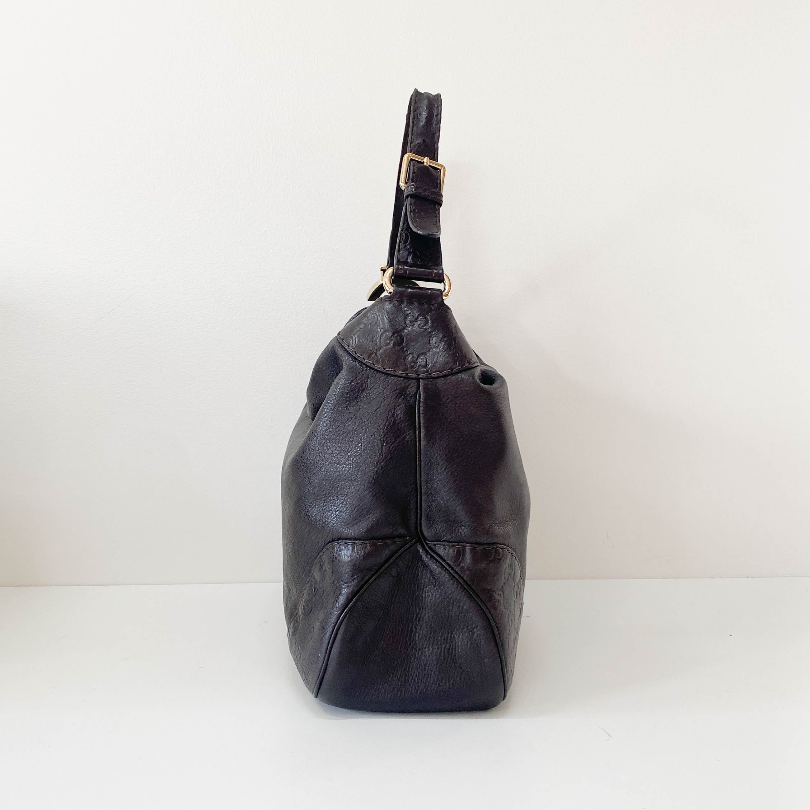 Dark Brown Leather Shoulder Bag