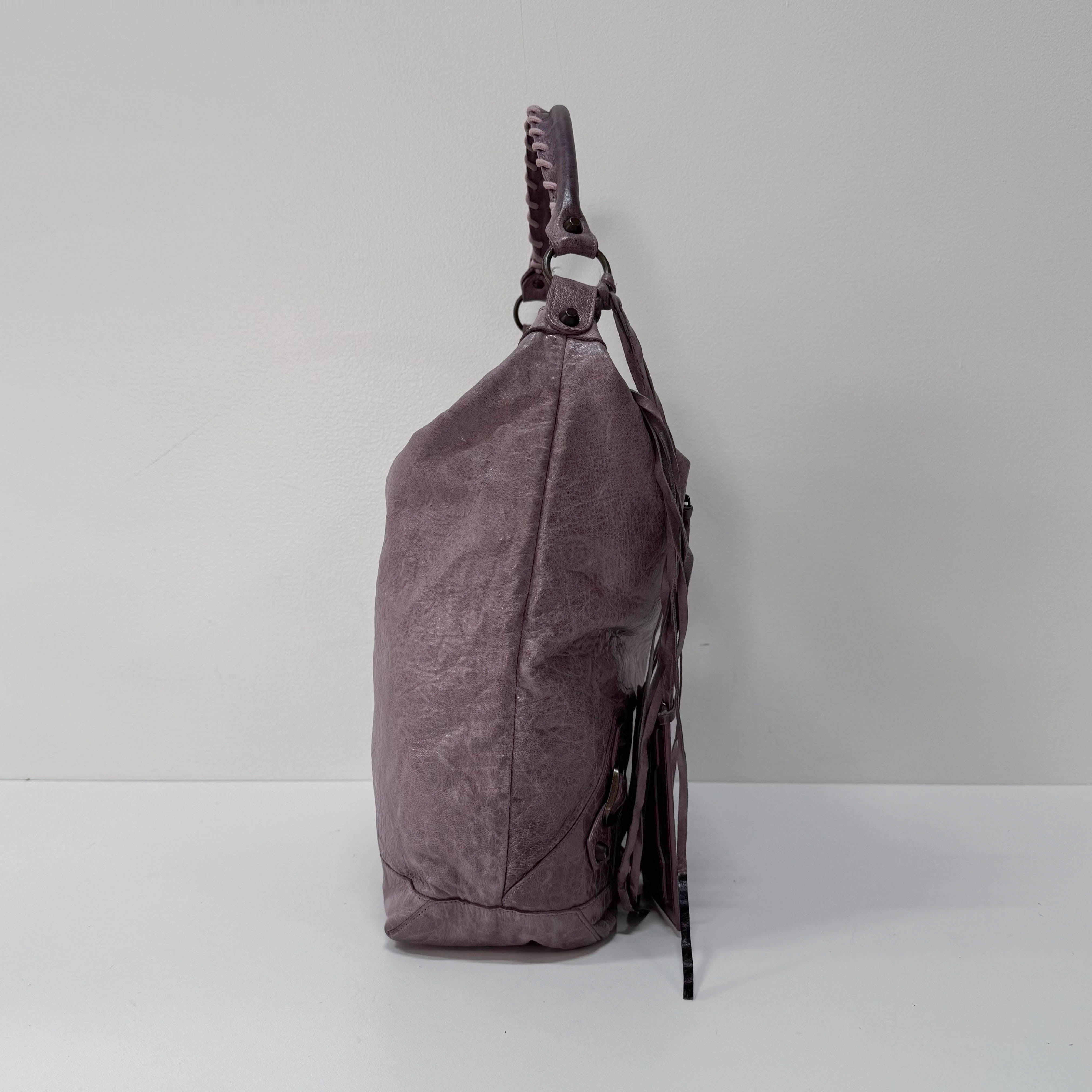 The Day Purple Leather Tote Bag