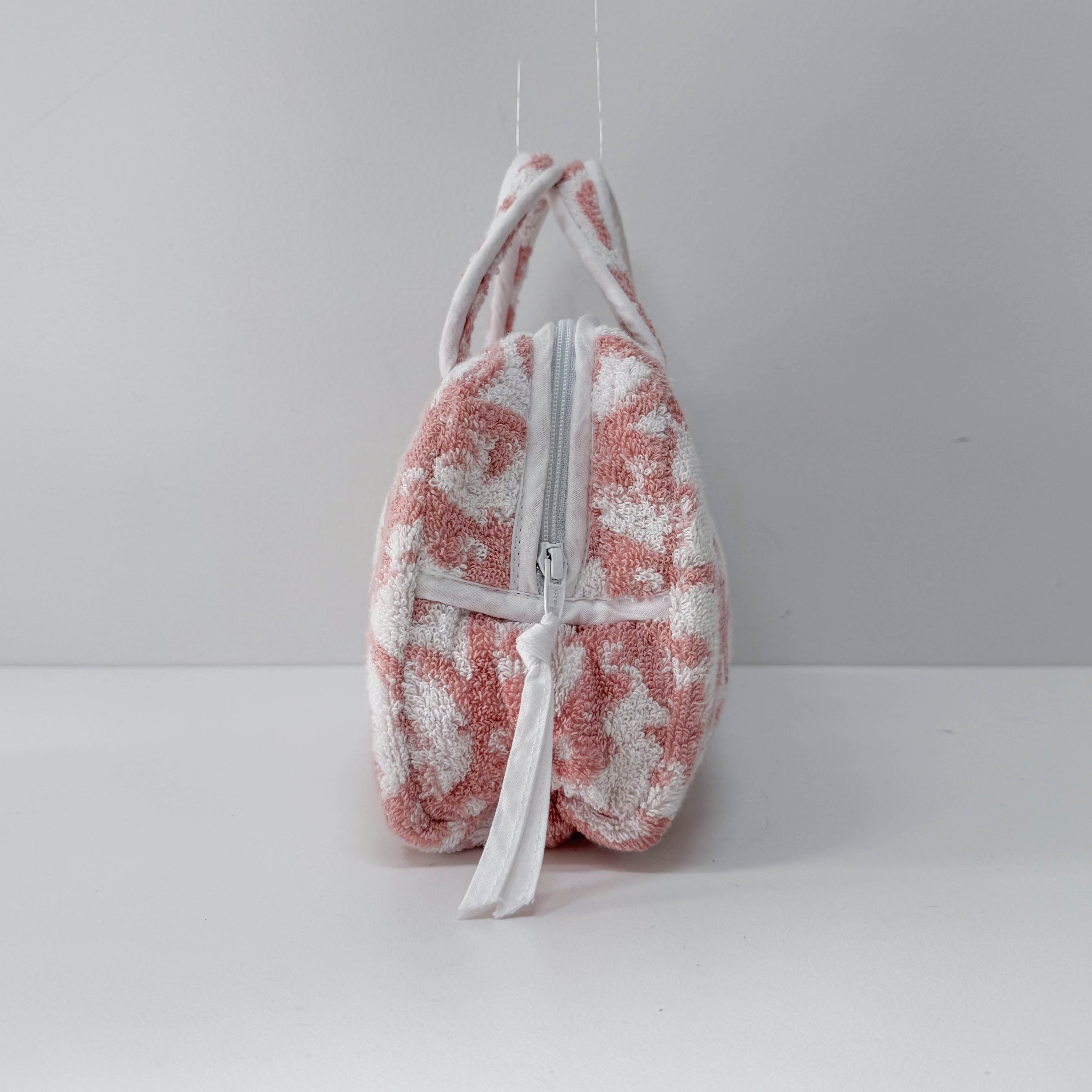 Trotter Pink Terry Cloth Towel Hand Bag