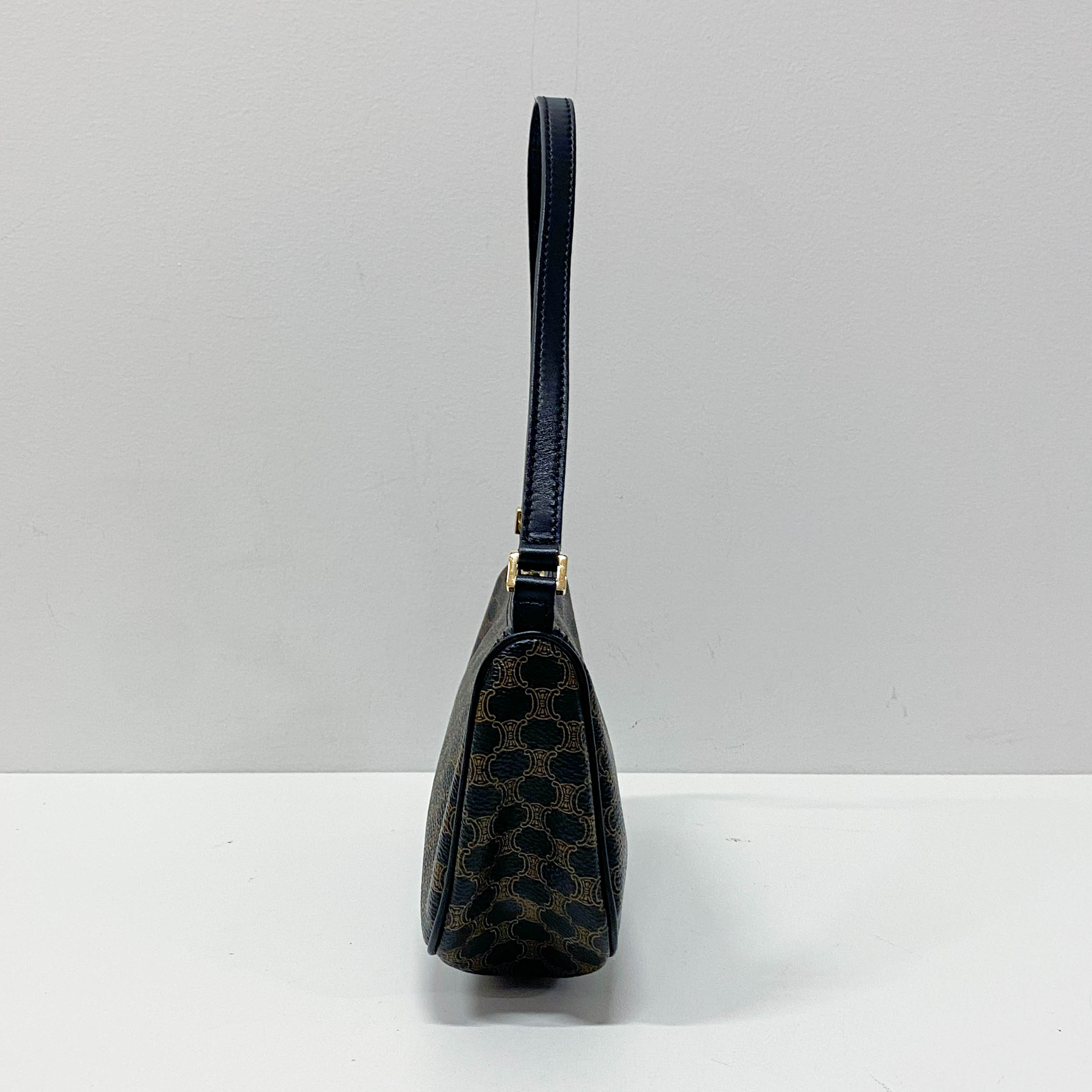 Macadam Small Black Coated Canvas Shoulder Bag