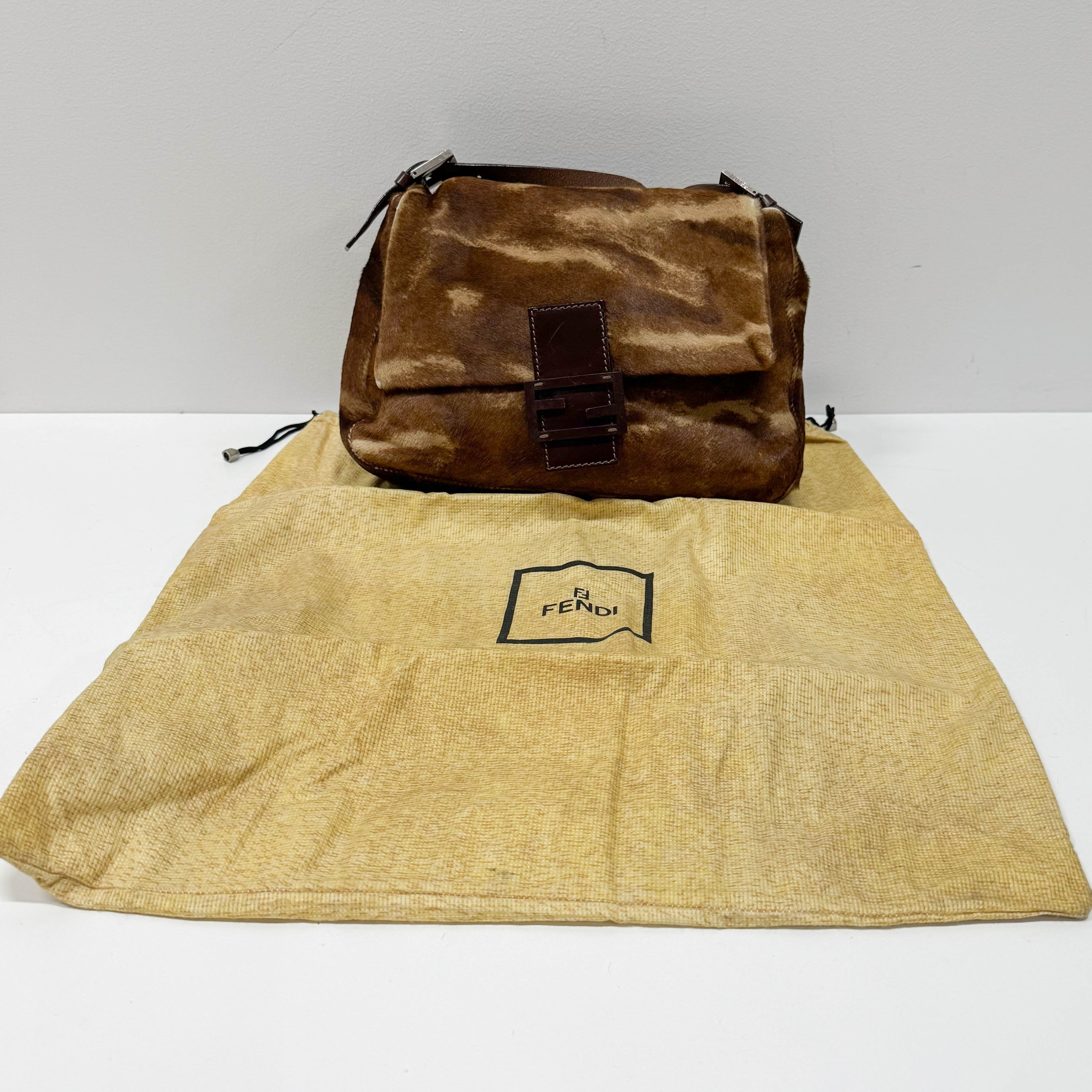 Baguette Brown Pony Hair Shoulder Bag