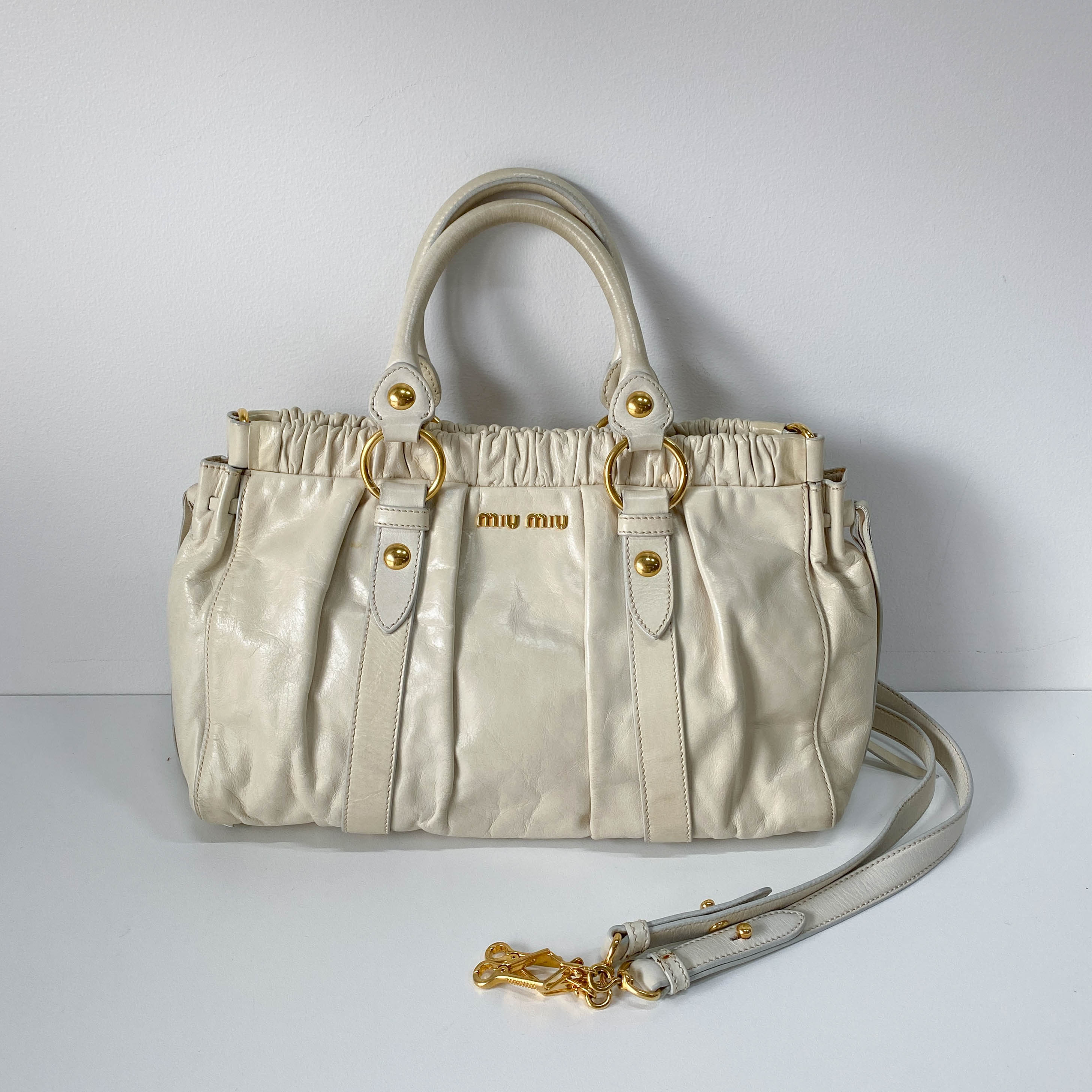 Vitello Light Green Calfskin Leather Two Way Bag