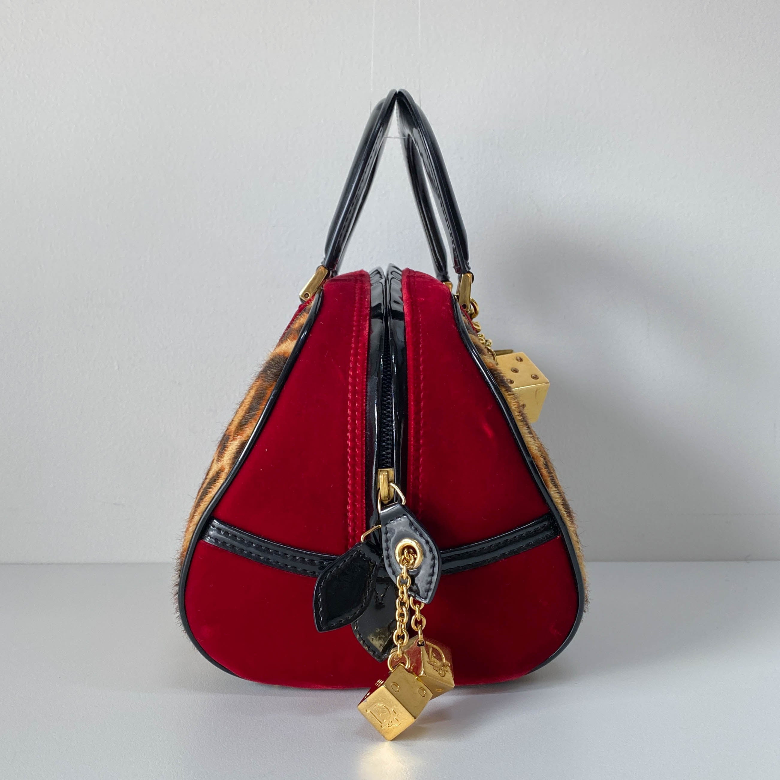 Gambler Dice Leopard Print Handbag