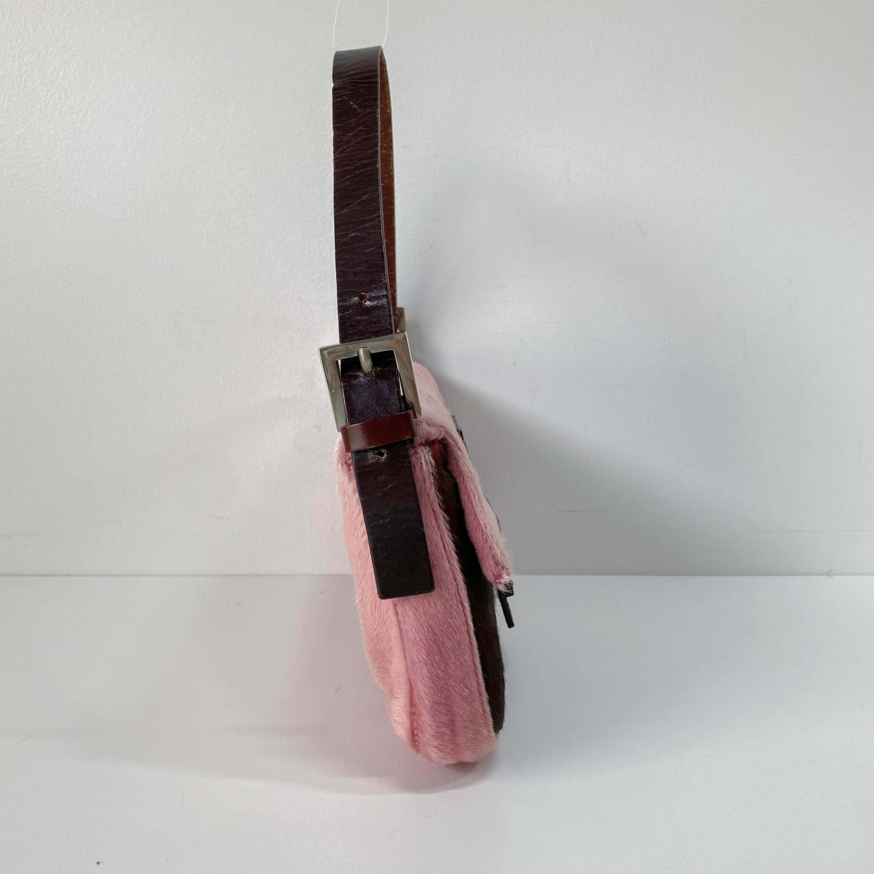 Baguette Pink Pony Hair Shoulder Bag