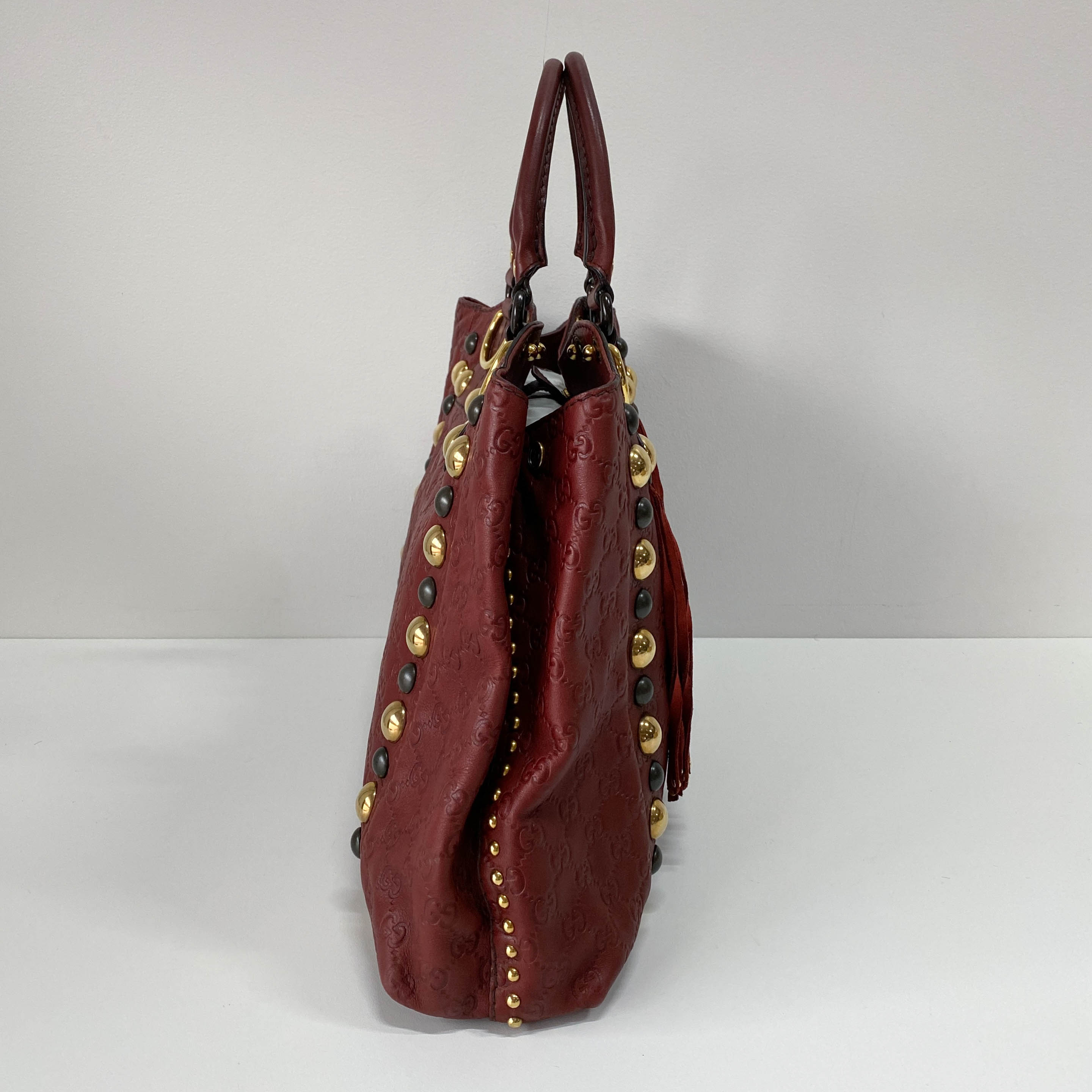 Baboushka Red Leather Tote Bag