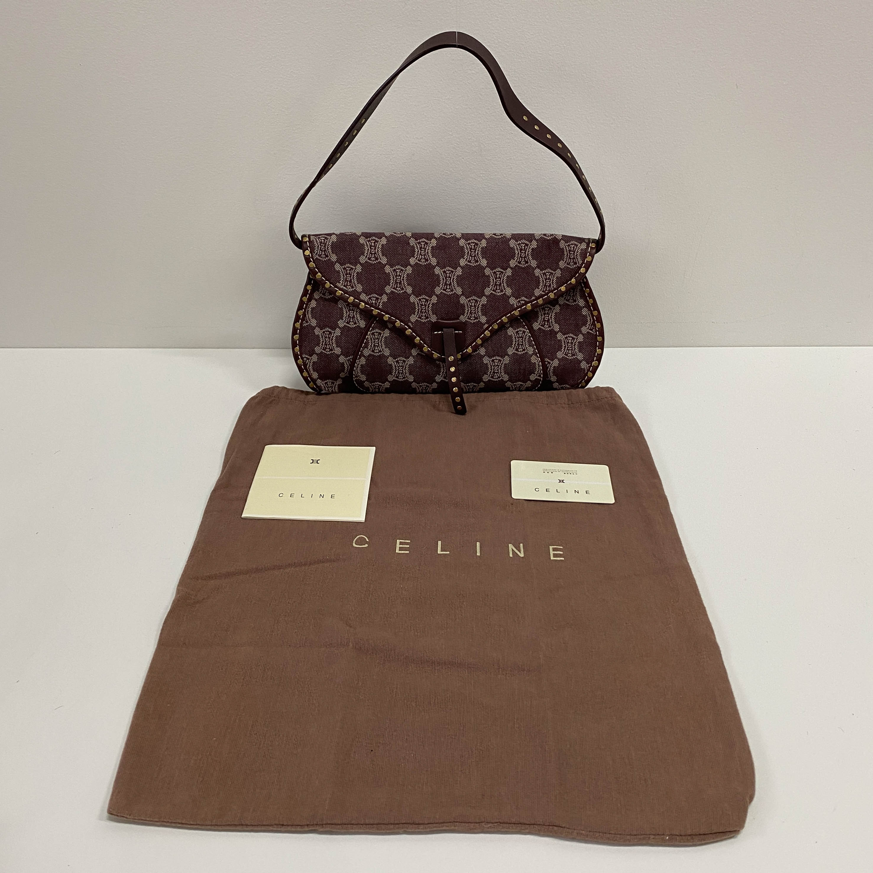 Macadam Triomphe Canvas Burgundy Shoulder Bag