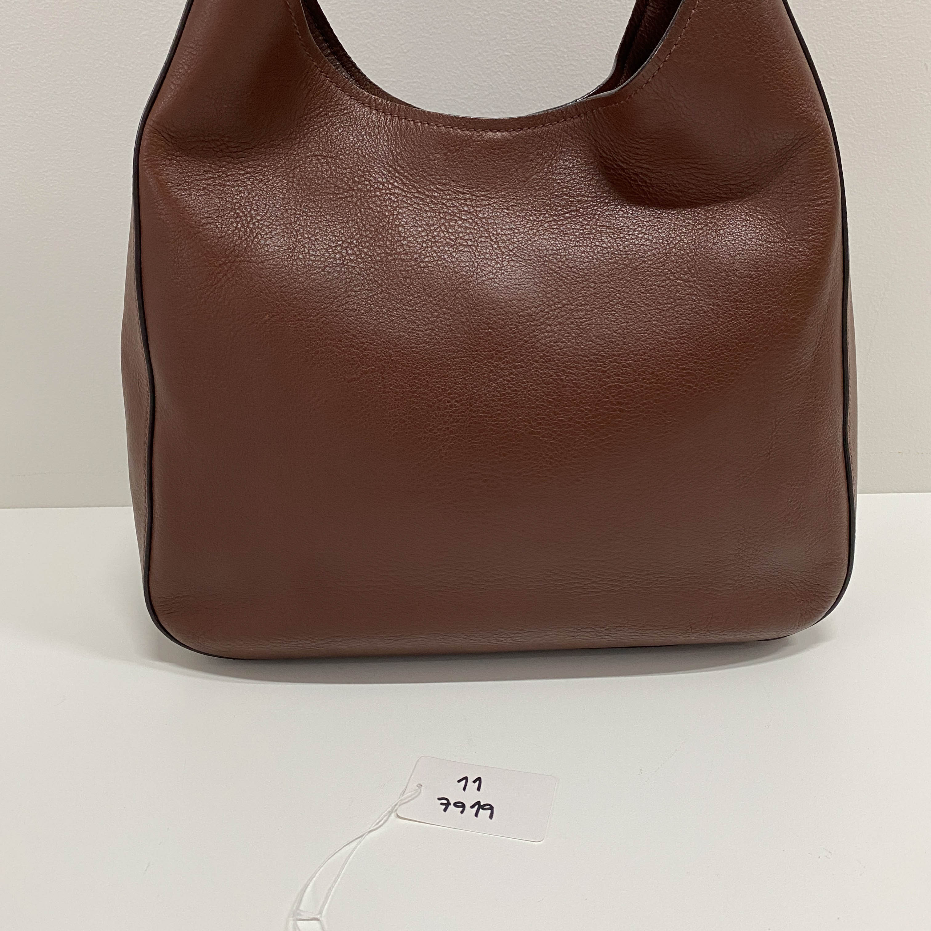 Dark Brown Leather Hobo Bag