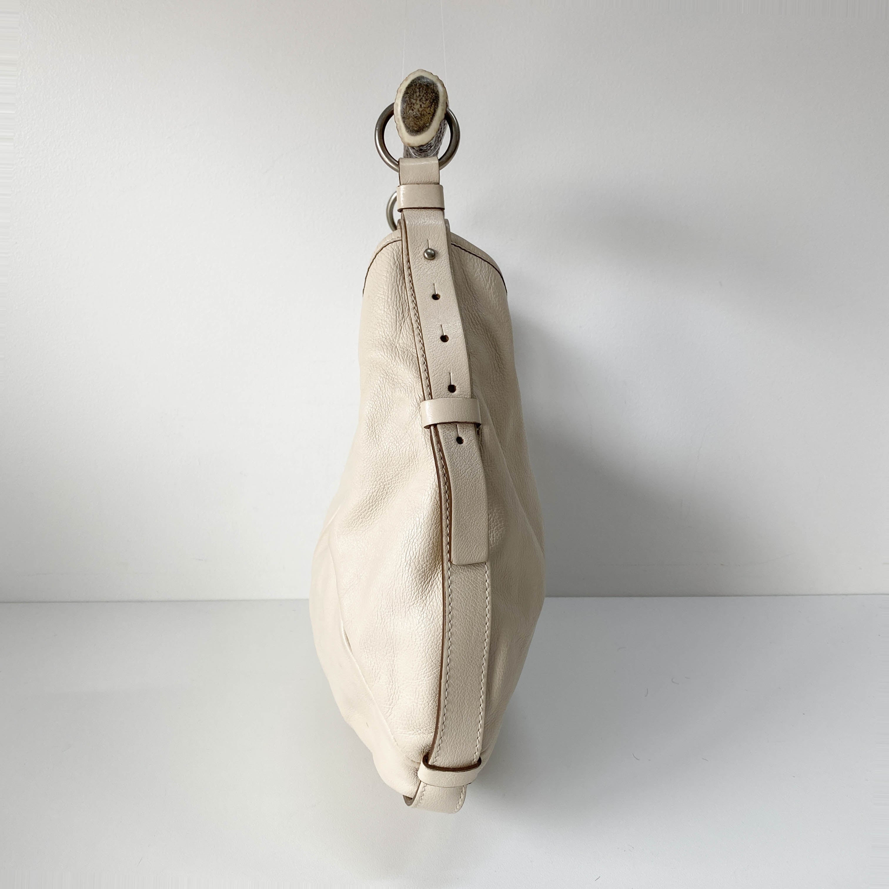 Mombasa Beige Leather Shoulder Bag