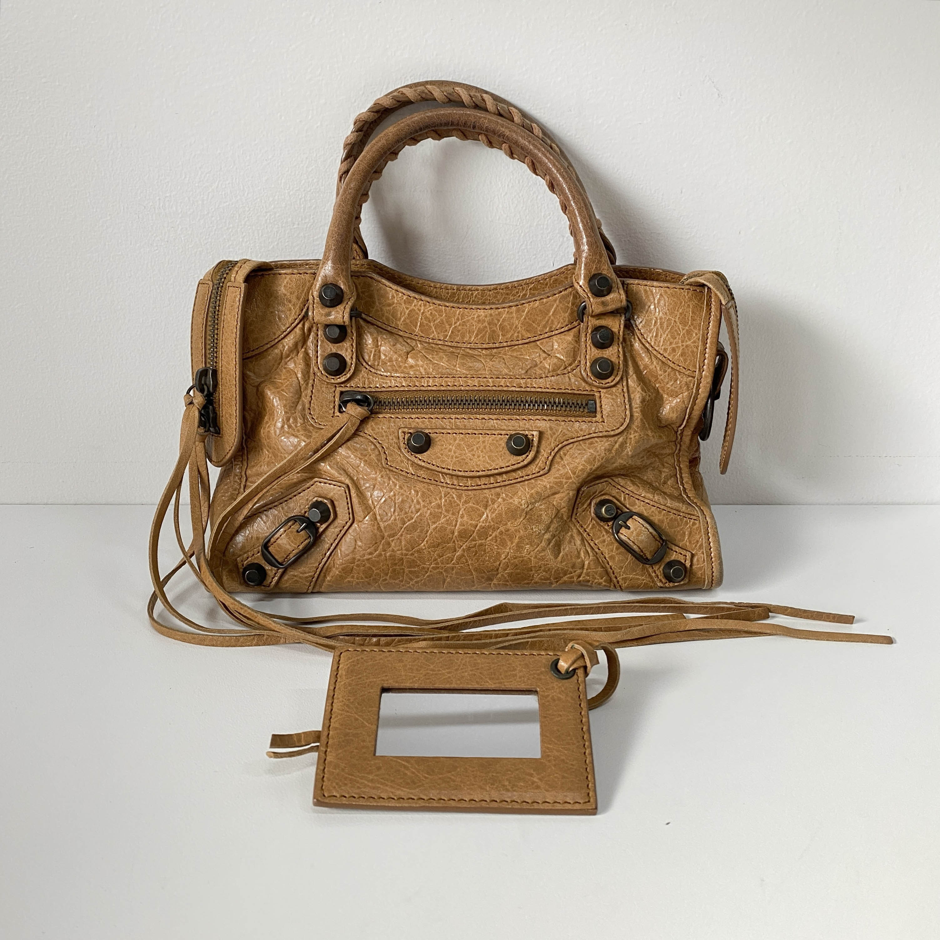The City Mini Brown Calfskin Leather Handbag