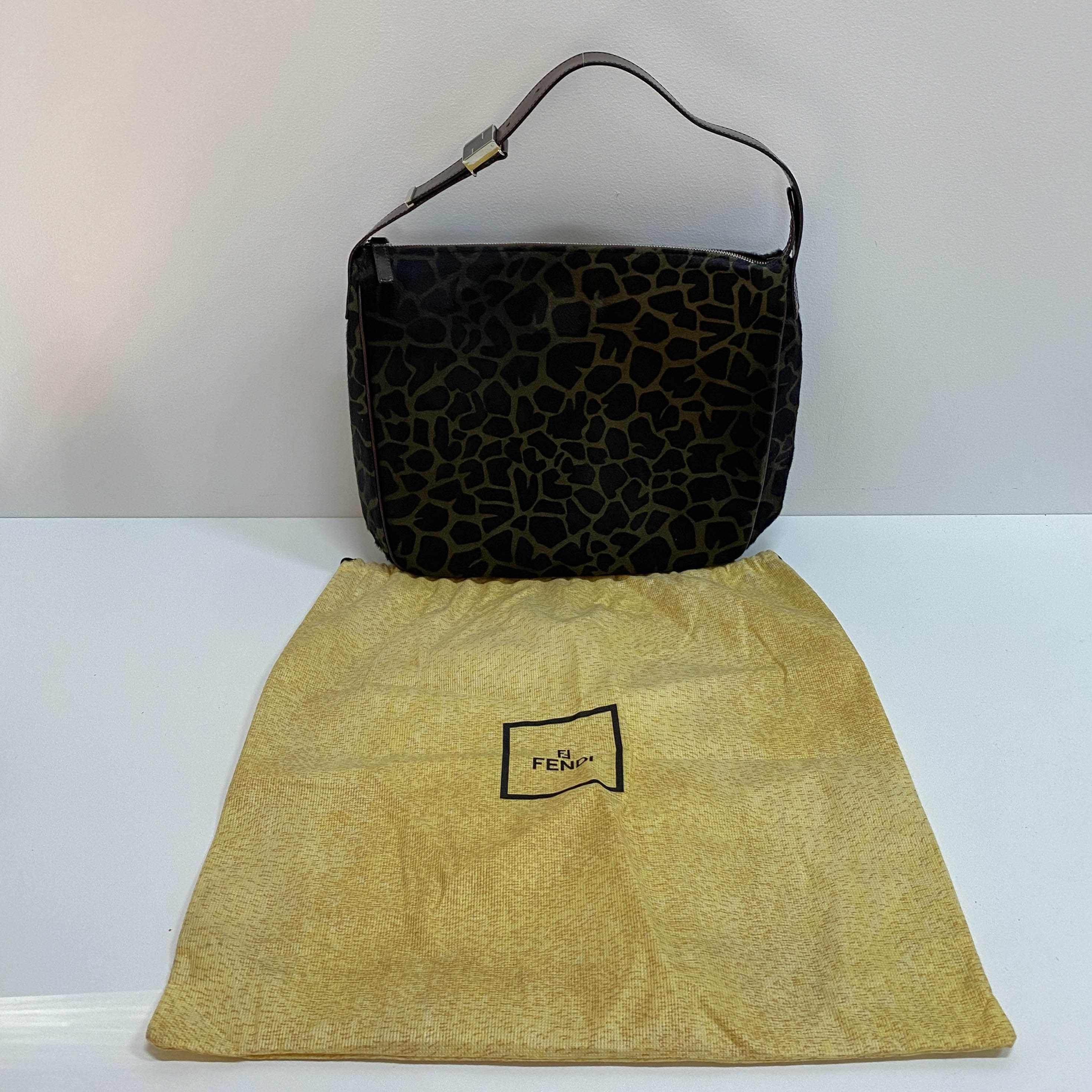 Brown Leopard Print Pony Hair Shoulder Bag