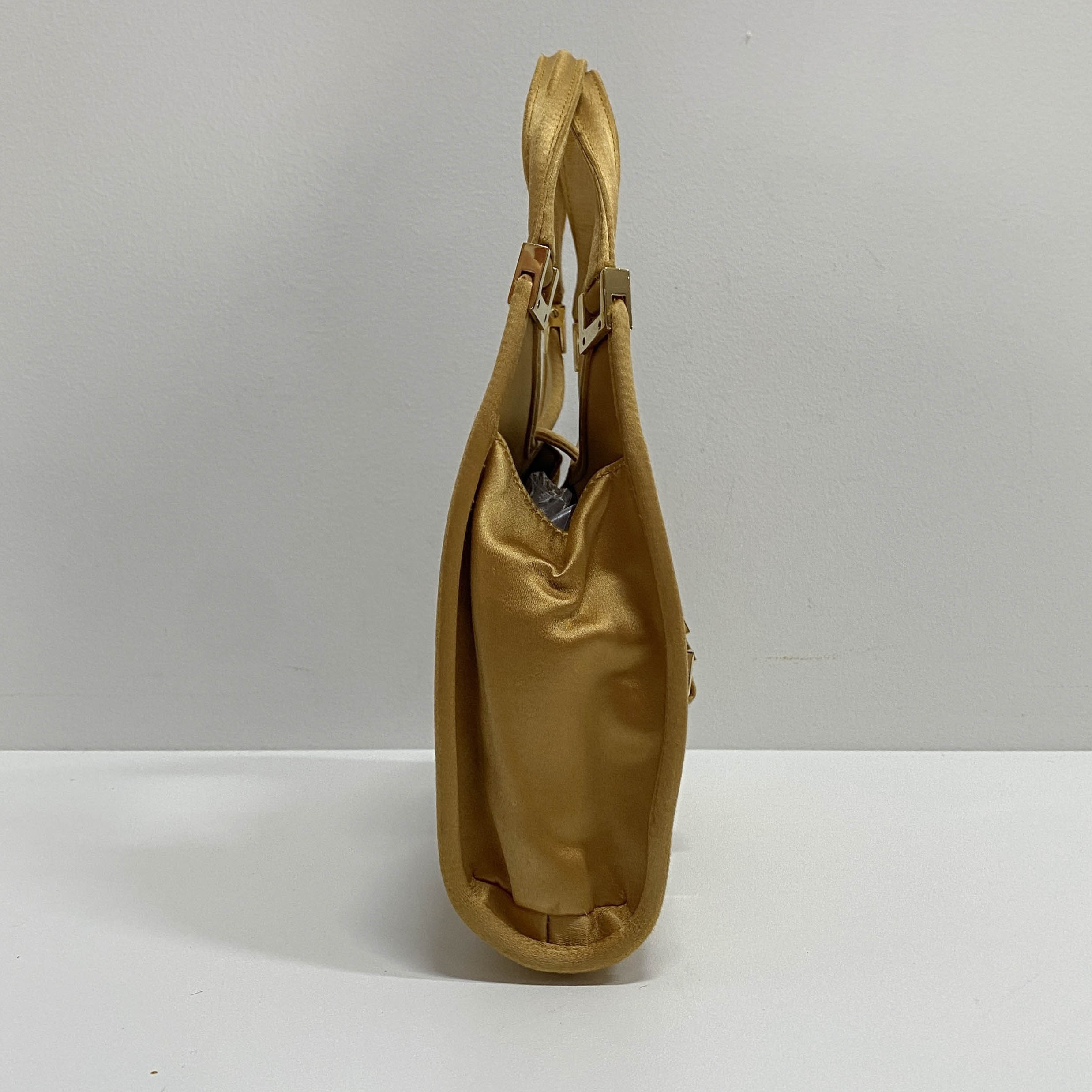 Mini Jackie Gold Satin Handbag