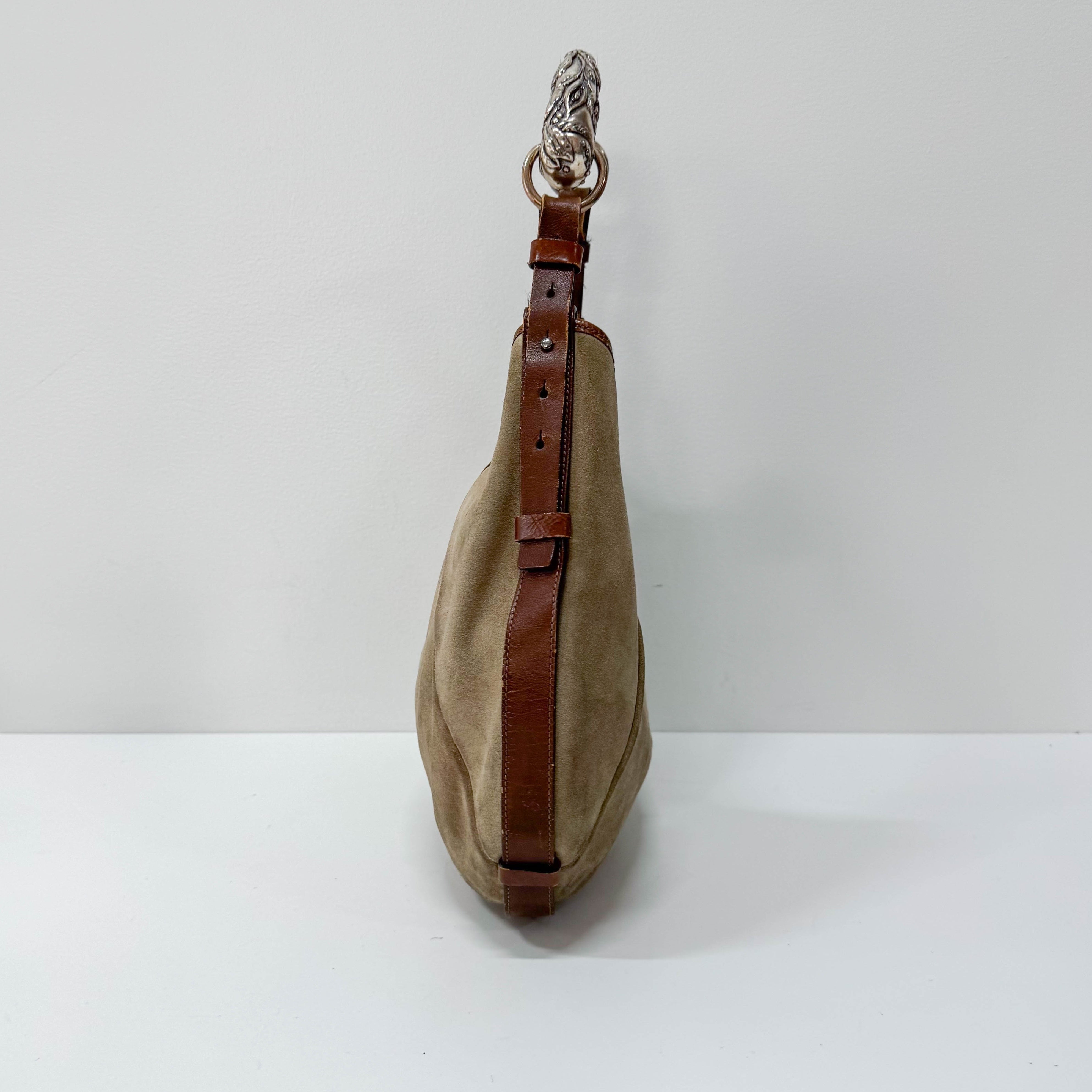 Mombasa Beige Suede Shoulder Bag