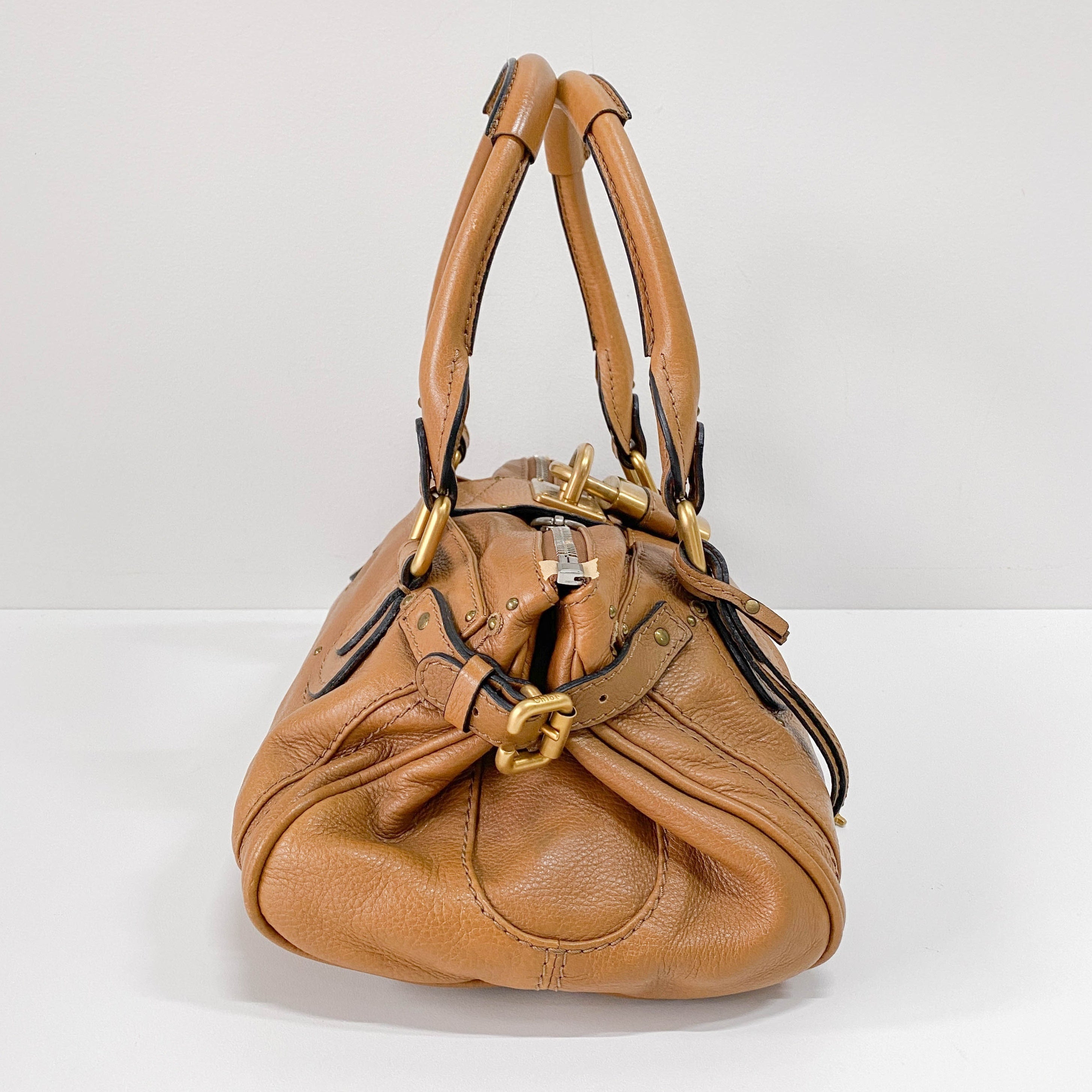 Paddington Brown Calfskin Leather Shoulder Bag