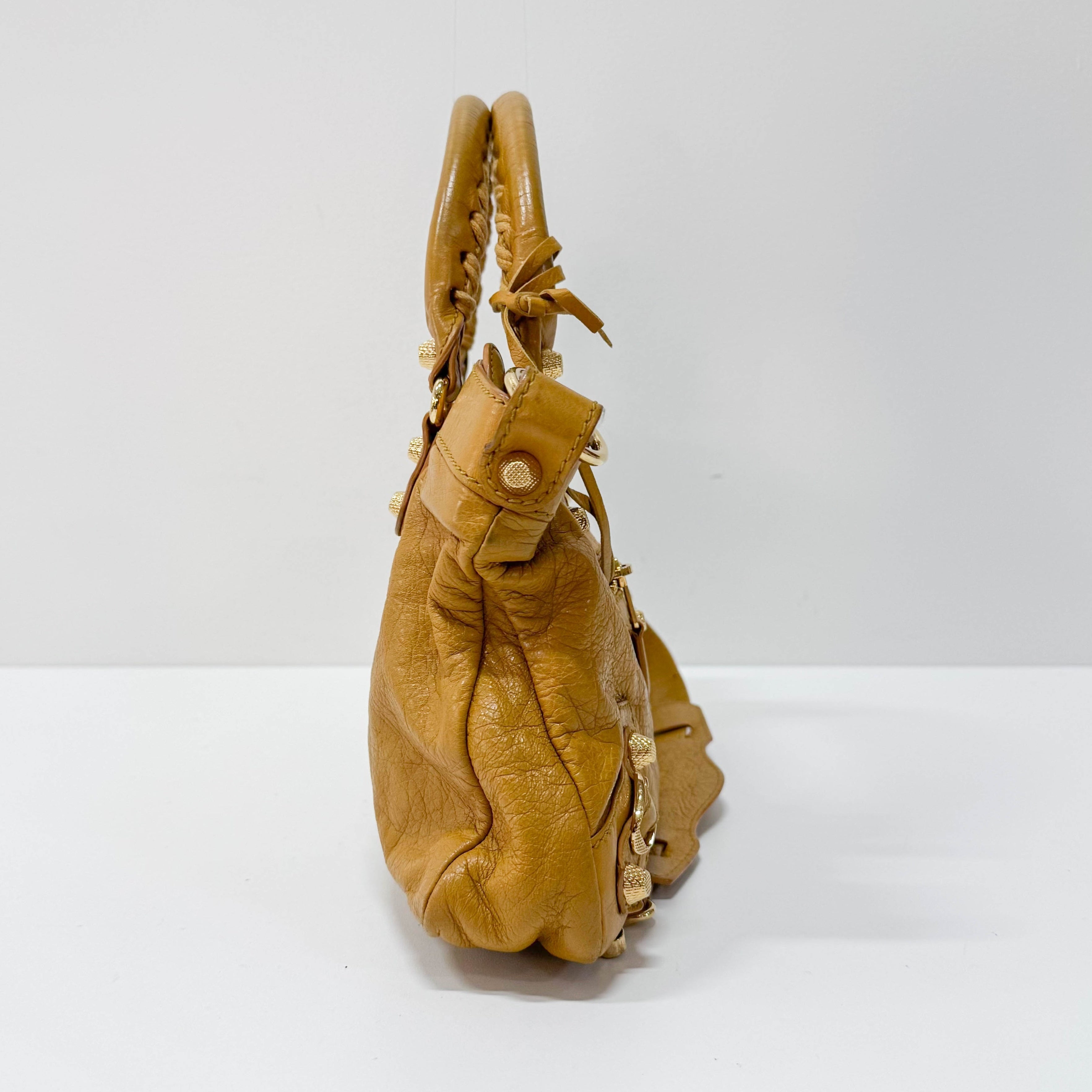 The First Yellow Leather Shoulder Two Way Bag