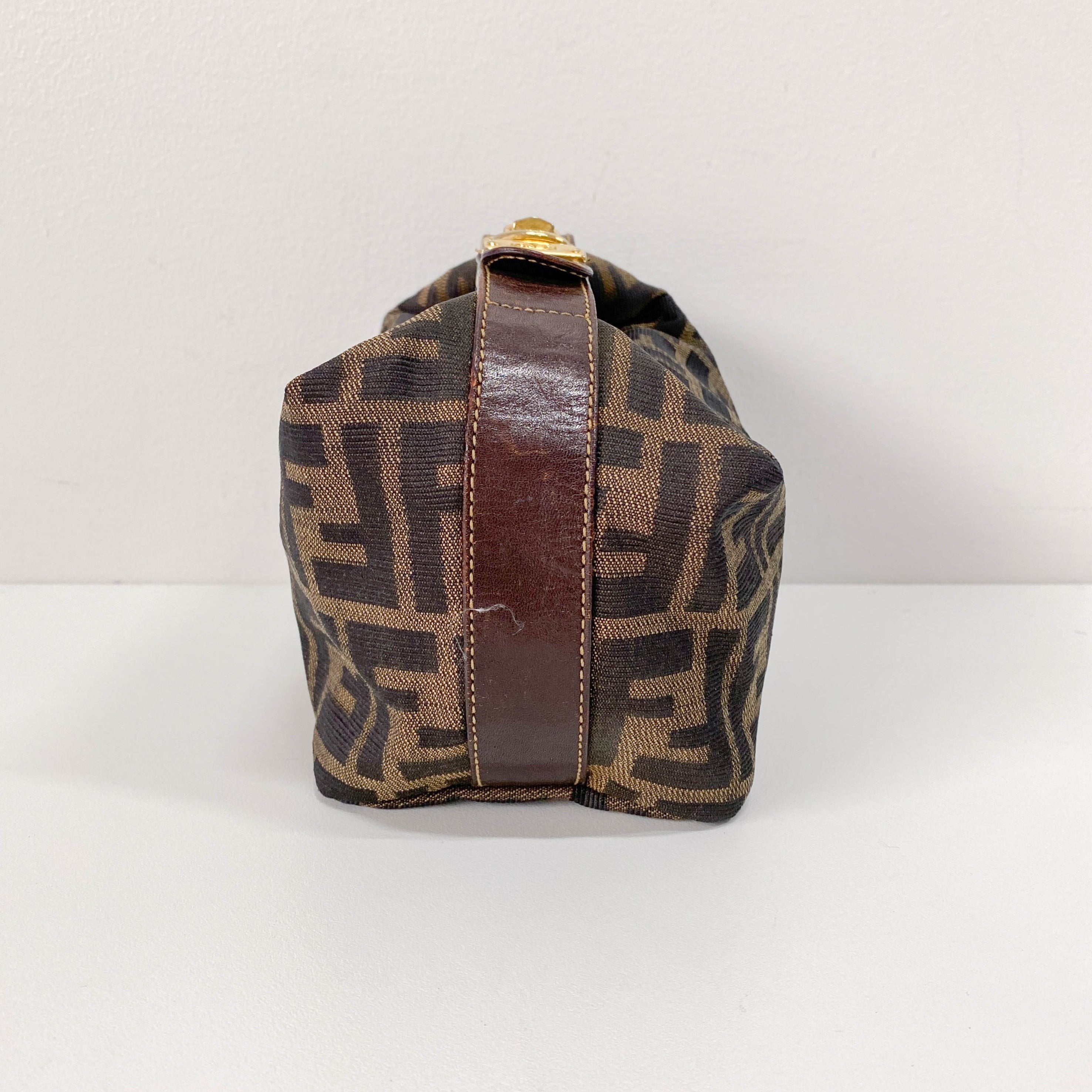 Zucca Brown Canvas Vanity Pouch