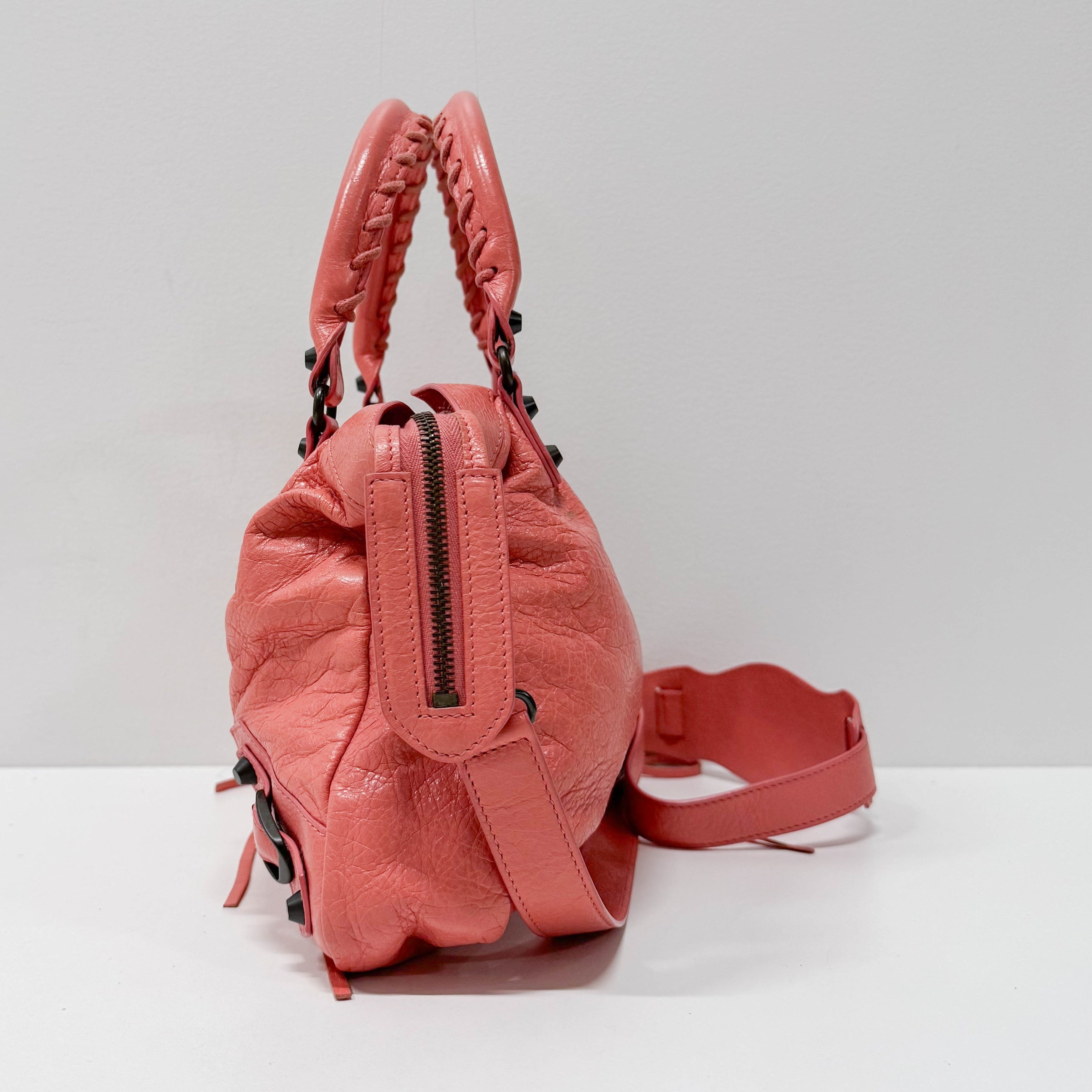 The City Pink  Leather Two Way Bag