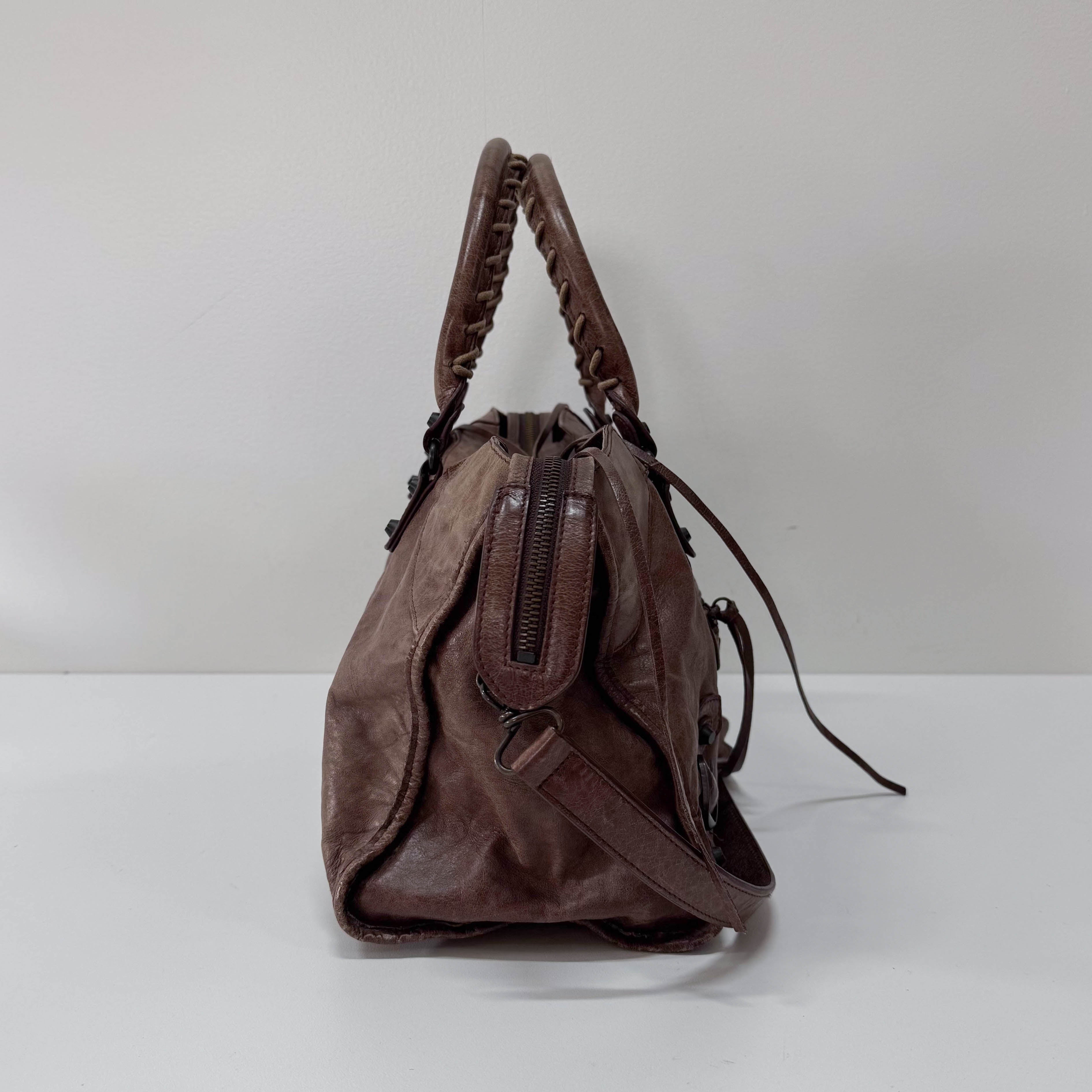 Part-Time Brown Calfskin Leather Two Way Bag