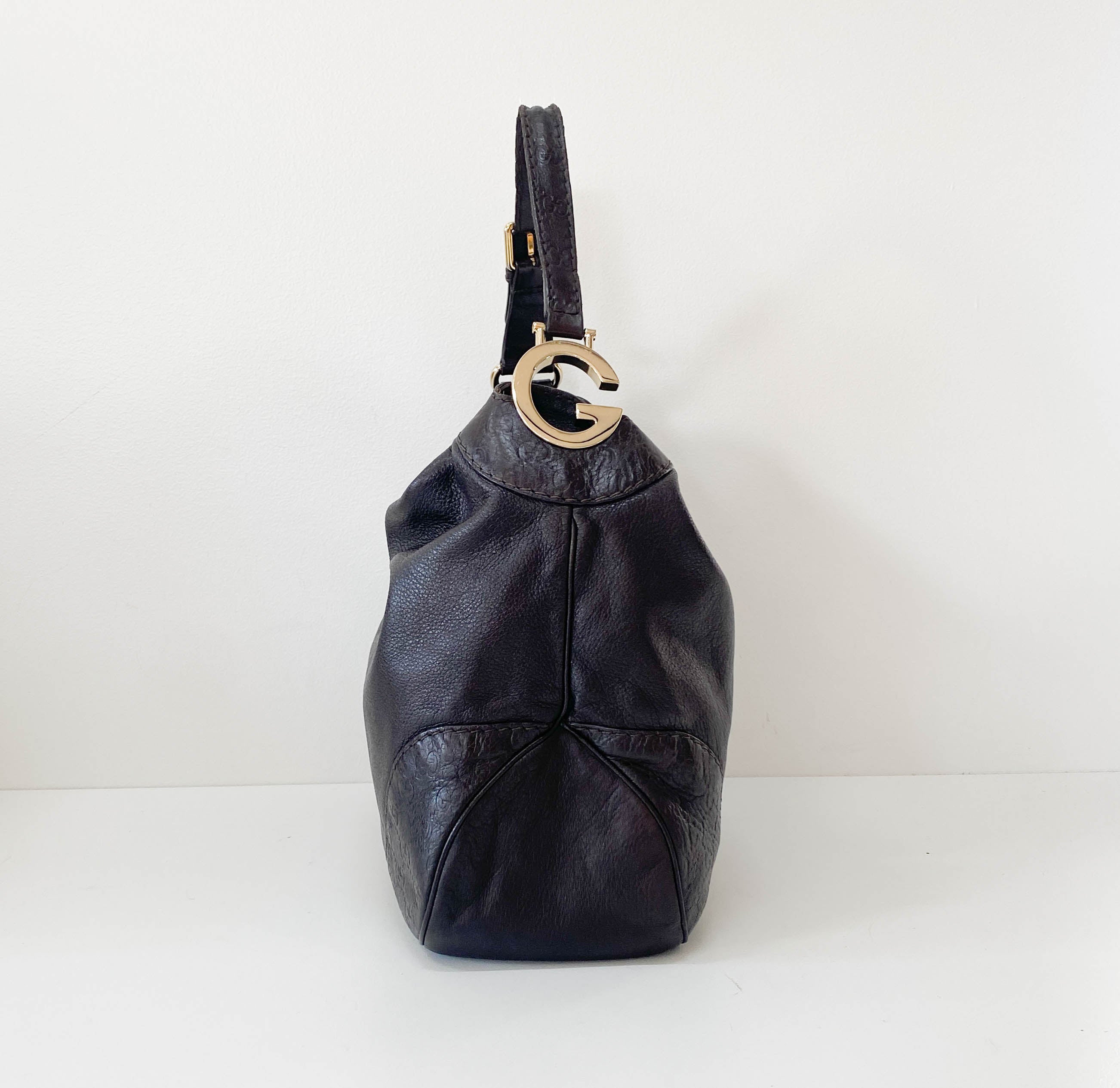 Dark Brown Leather Shoulder Bag