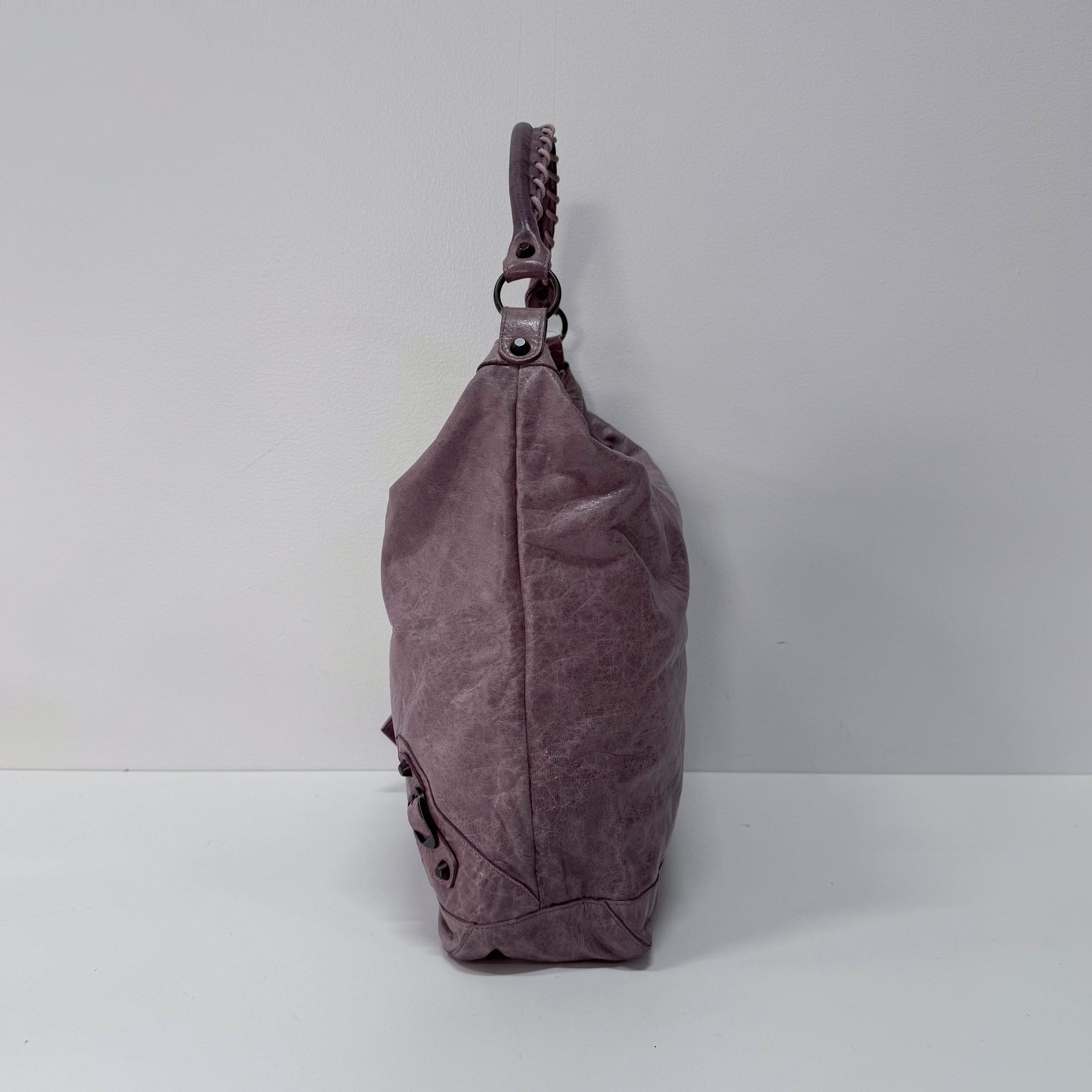 The Day Purple Leather Tote Bag