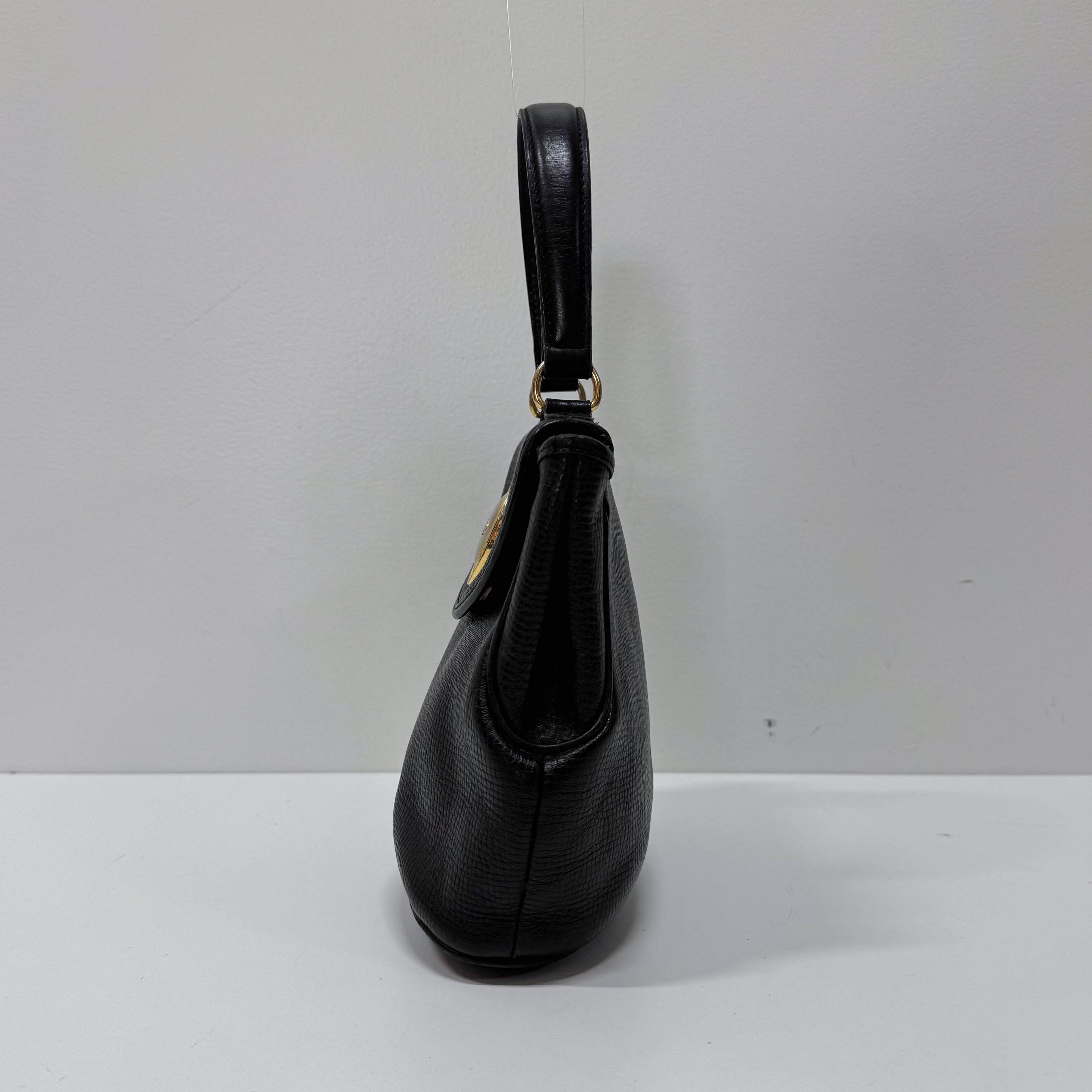 Black Leather Top Handle Bag