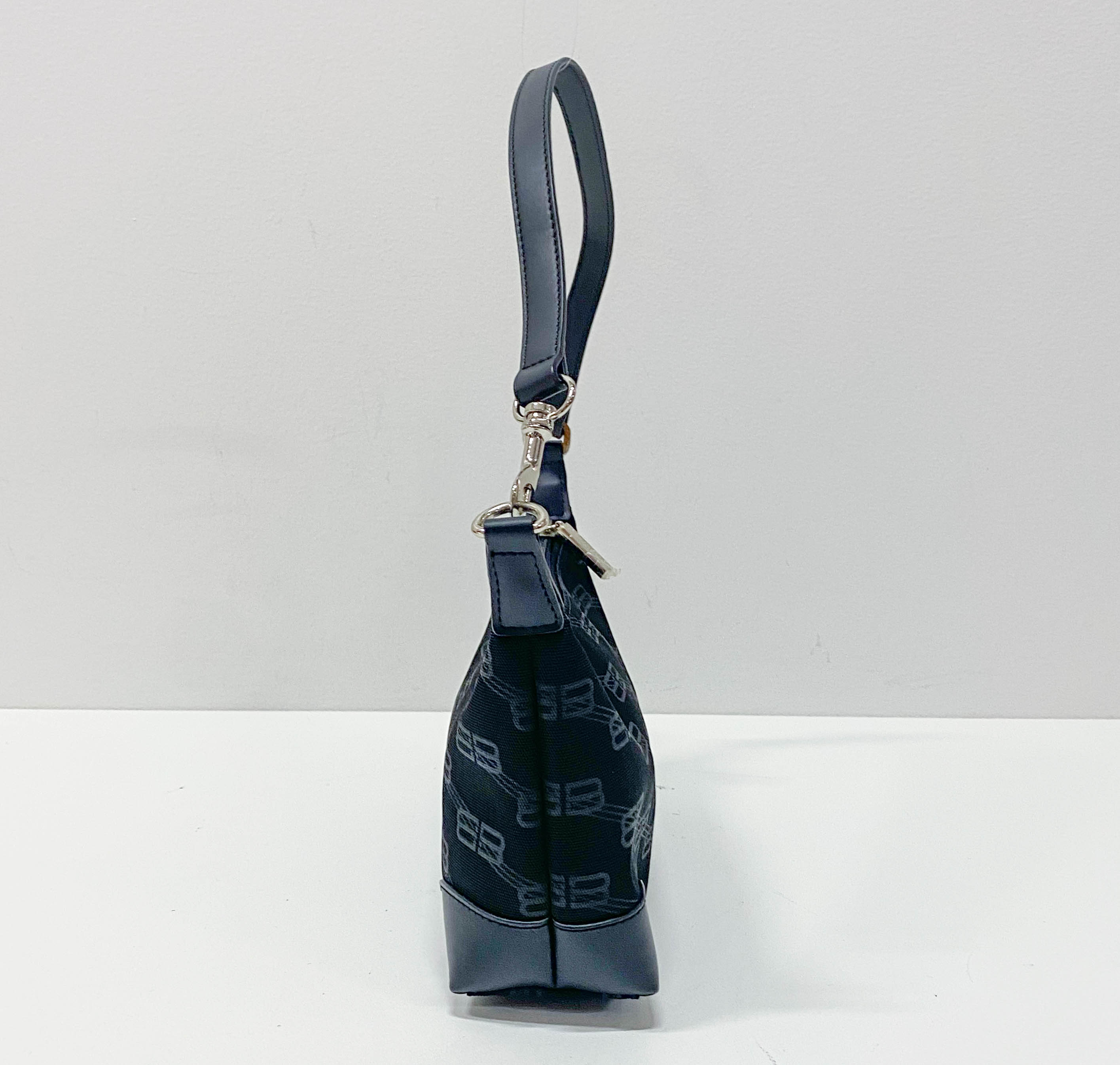 Monogram Black Canvas Shoulder Bag