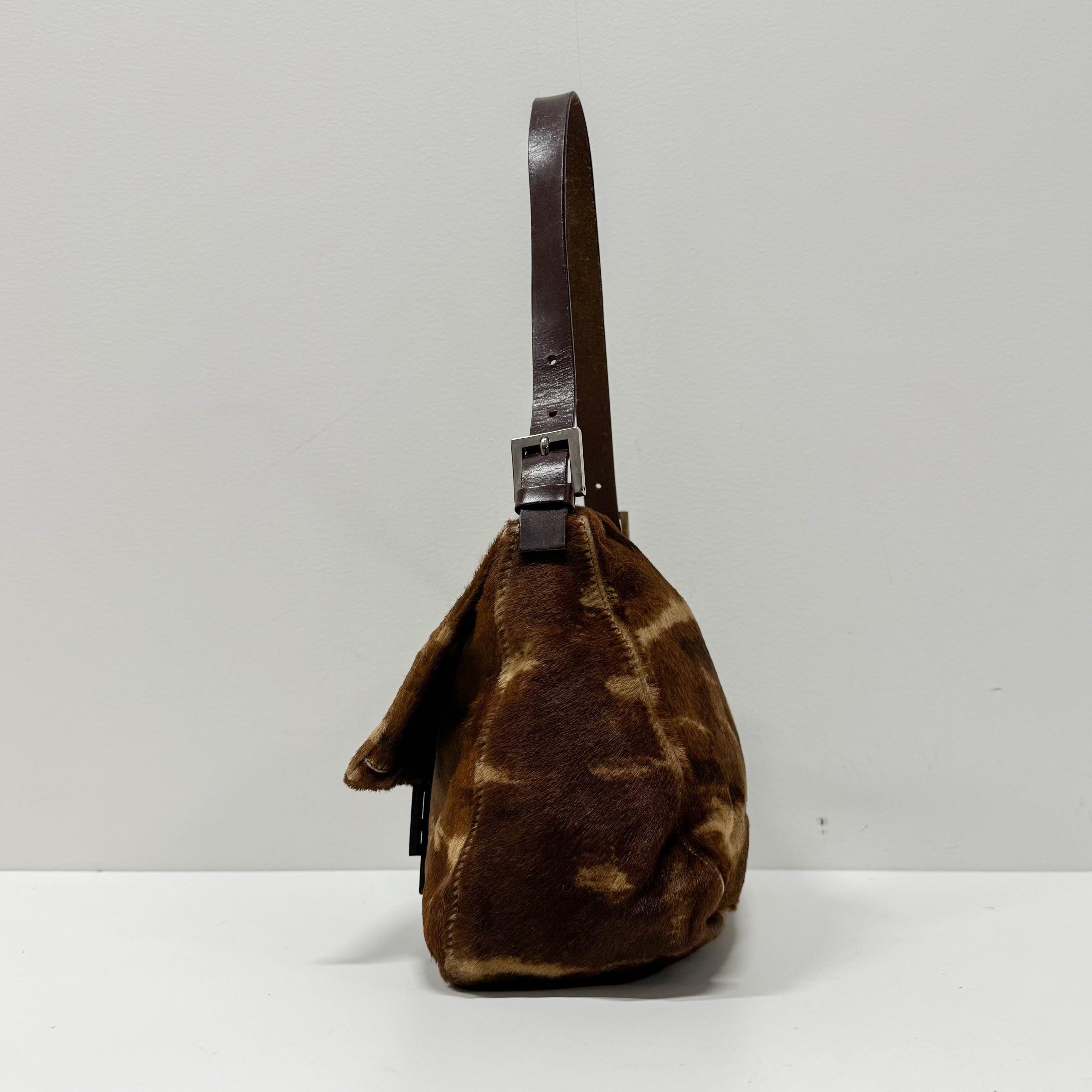 Baguette Brown Pony Hair Shoulder Bag