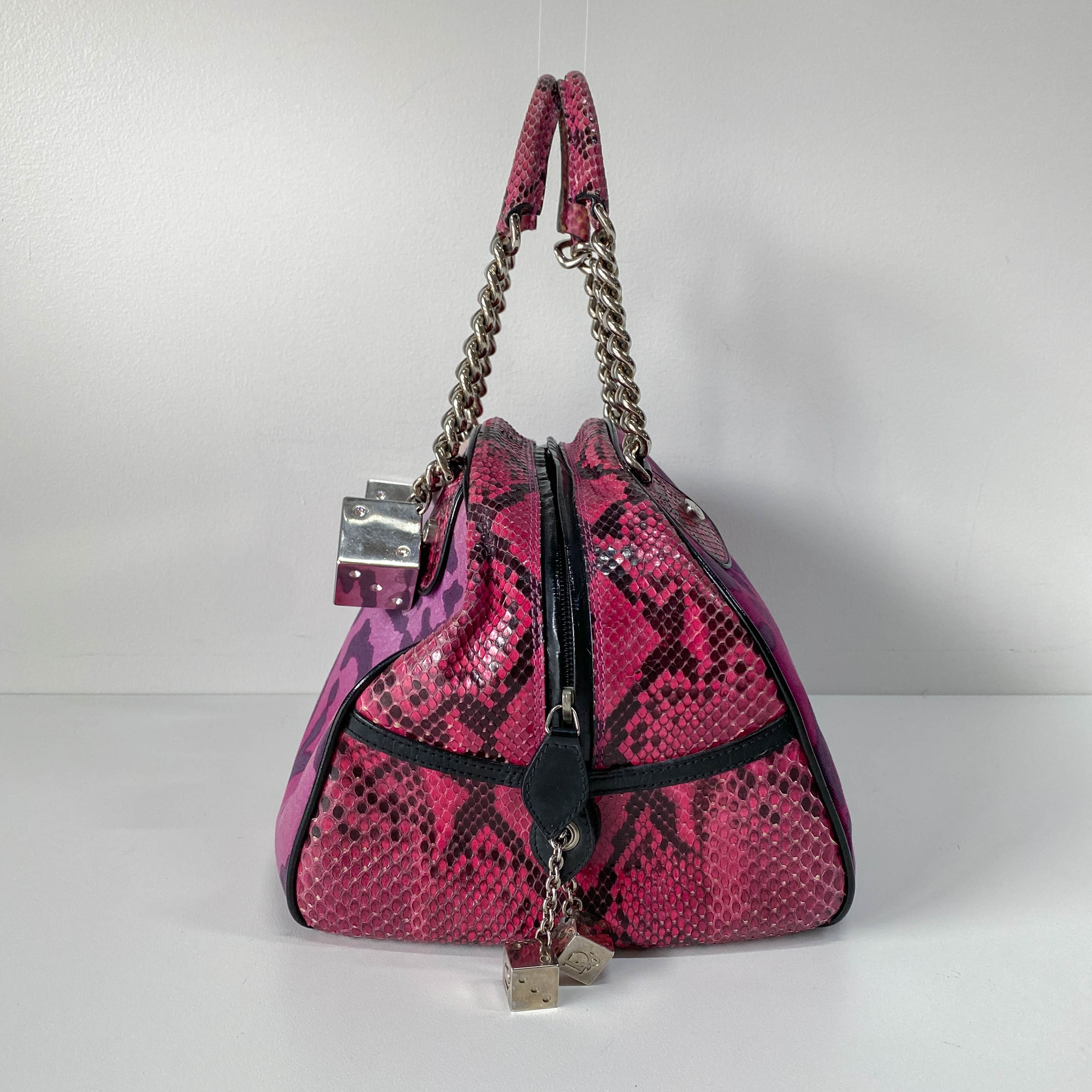 Gambler Dice Pink Leopard Print Handbag