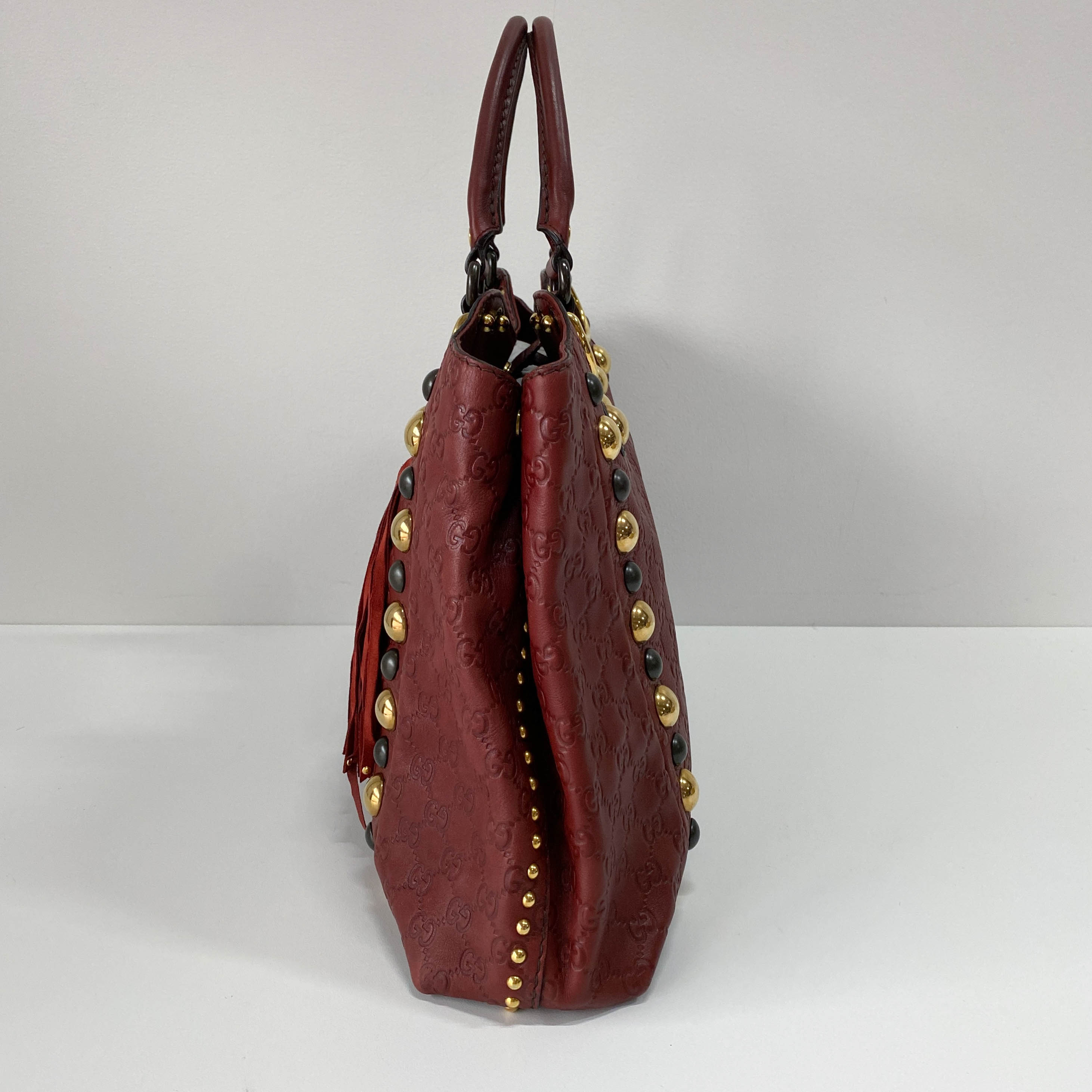 Baboushka Red Leather Tote Bag