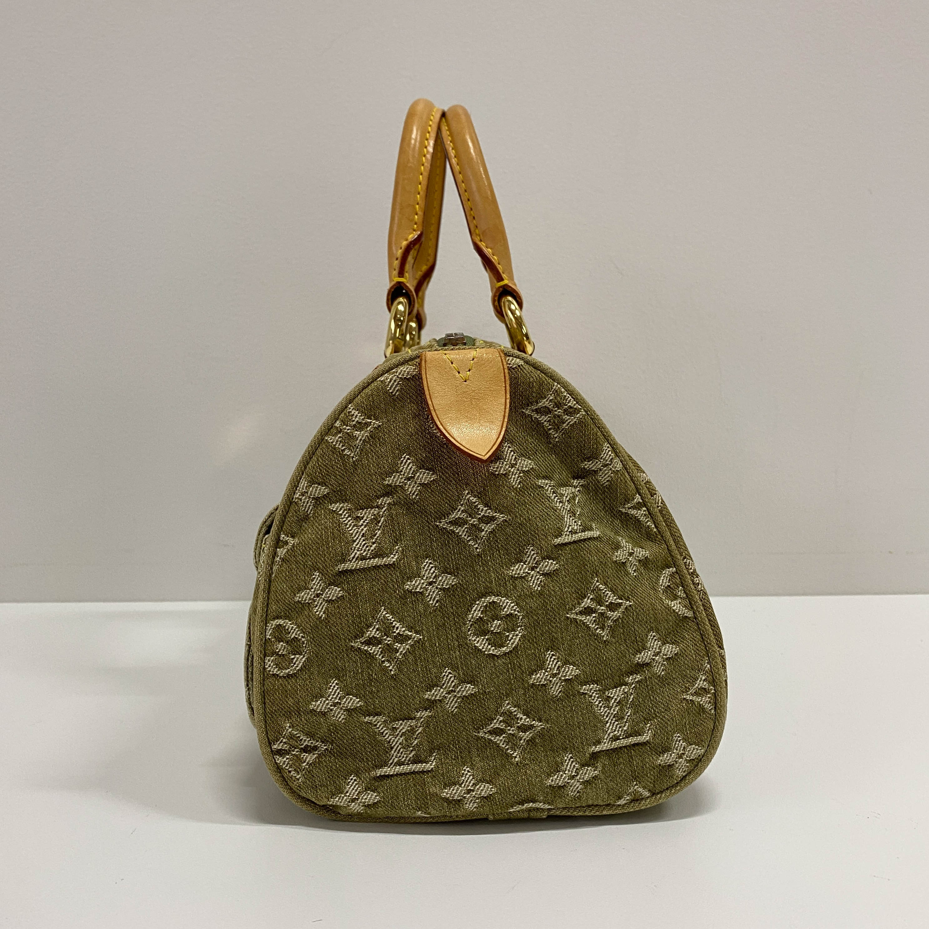 Neo Speedy Monogram Green Denim Handbag