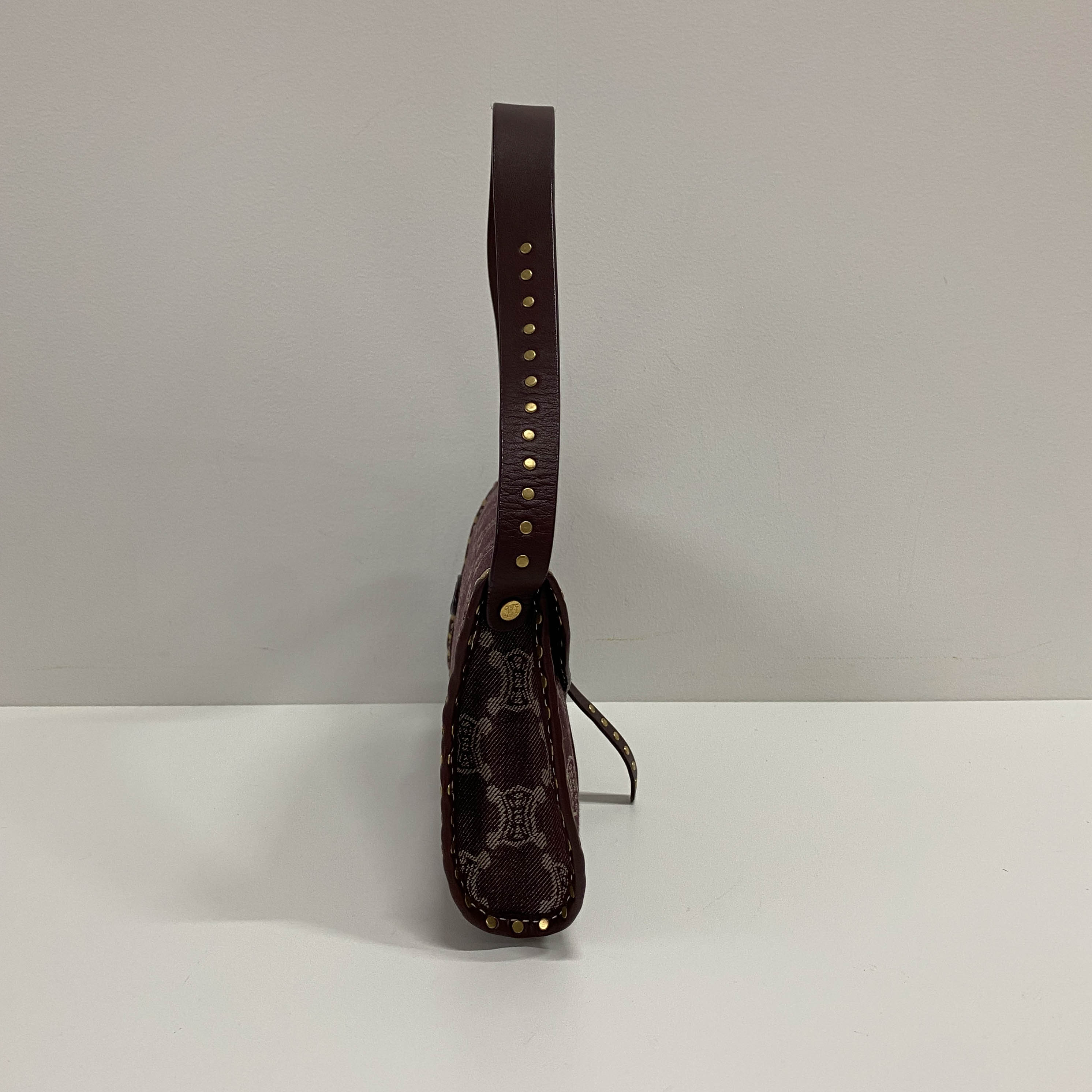 Macadam Triomphe Canvas Burgundy Shoulder Bag