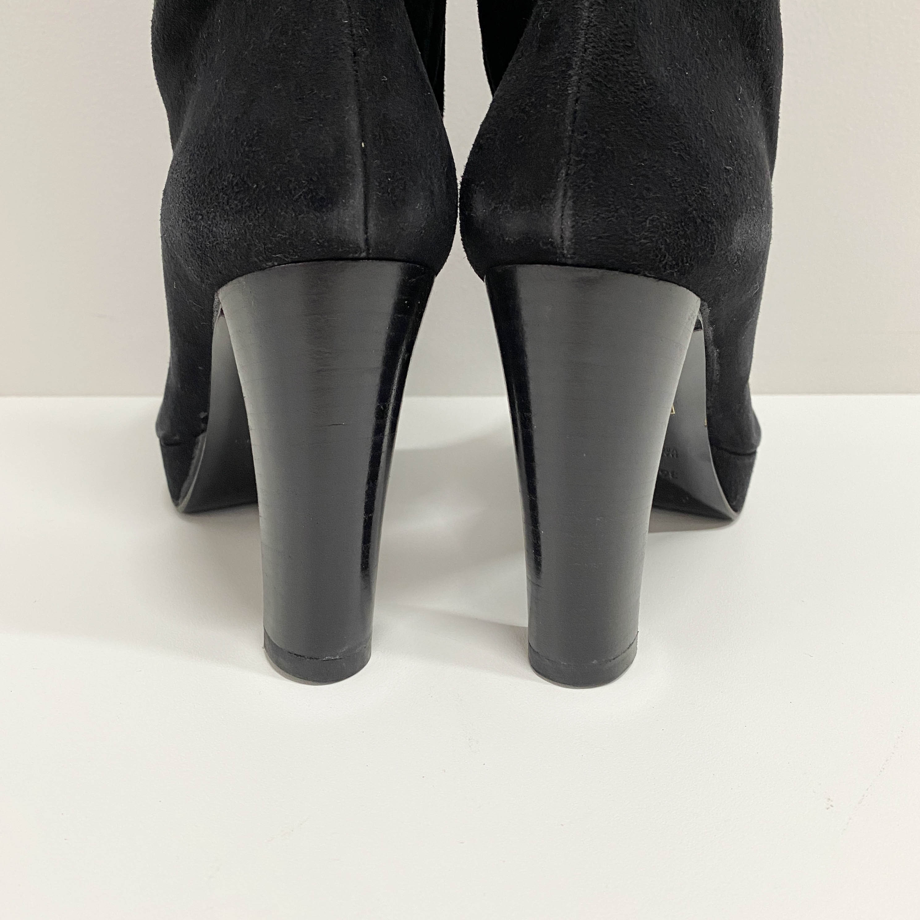36 1/2 Black Suede Tall Boots