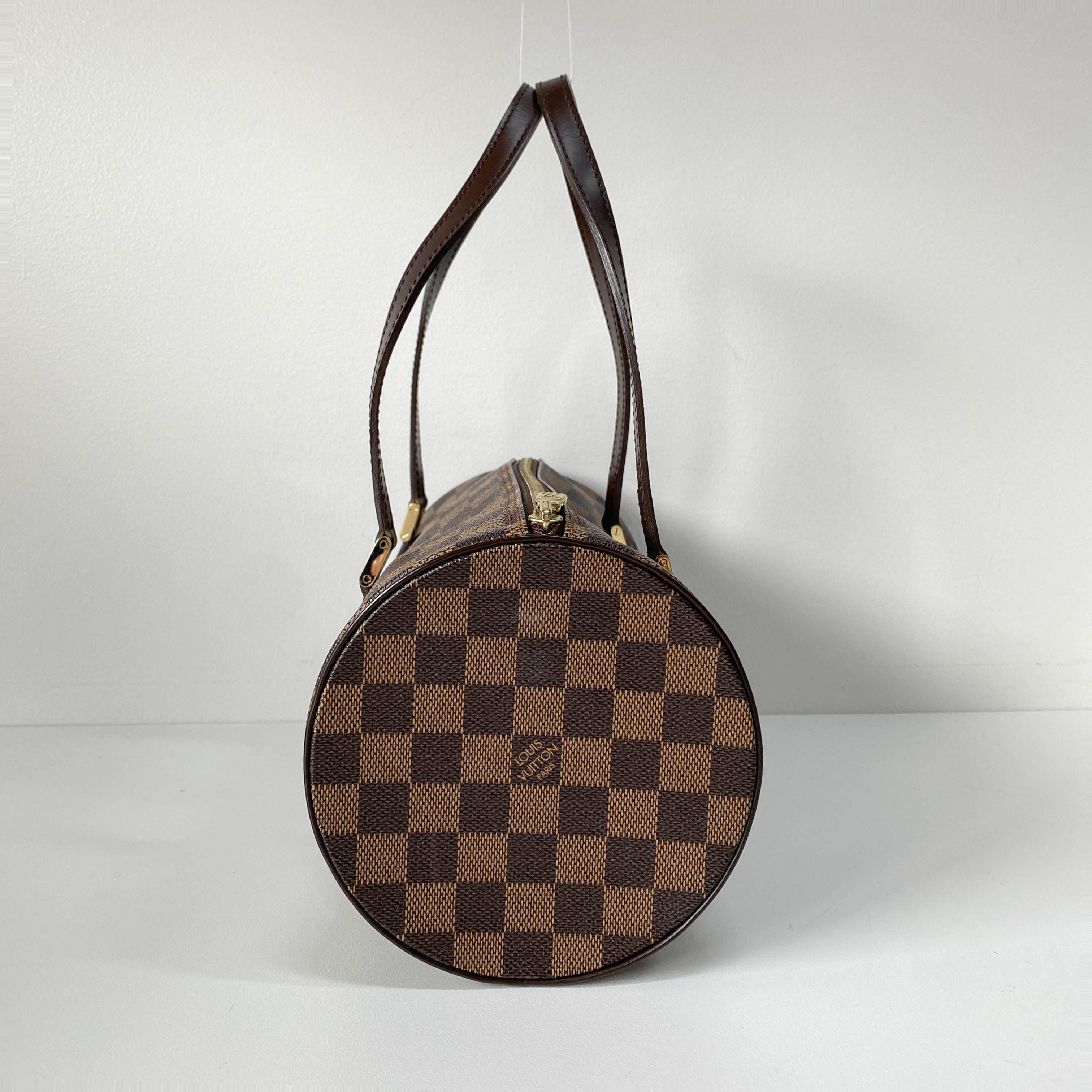 Papillon Damier Brown Canvas Shoulder Bag