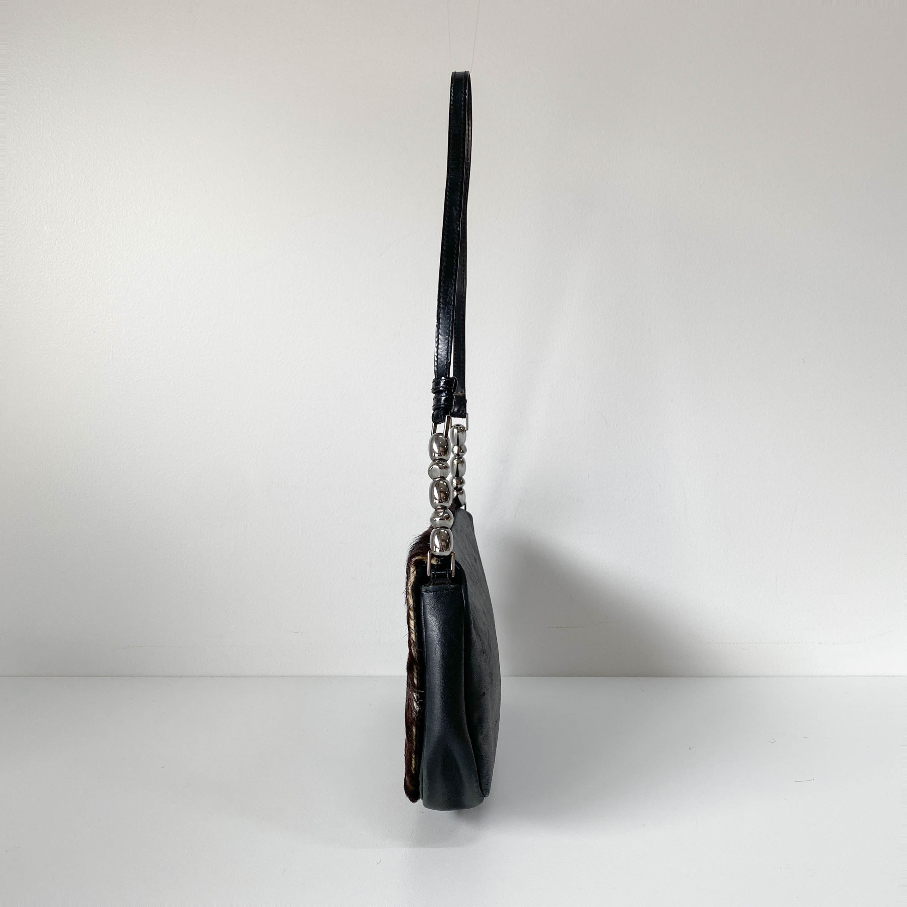 Limited Edition Malice Pearl Brown Pony Hair Shoulder Bag