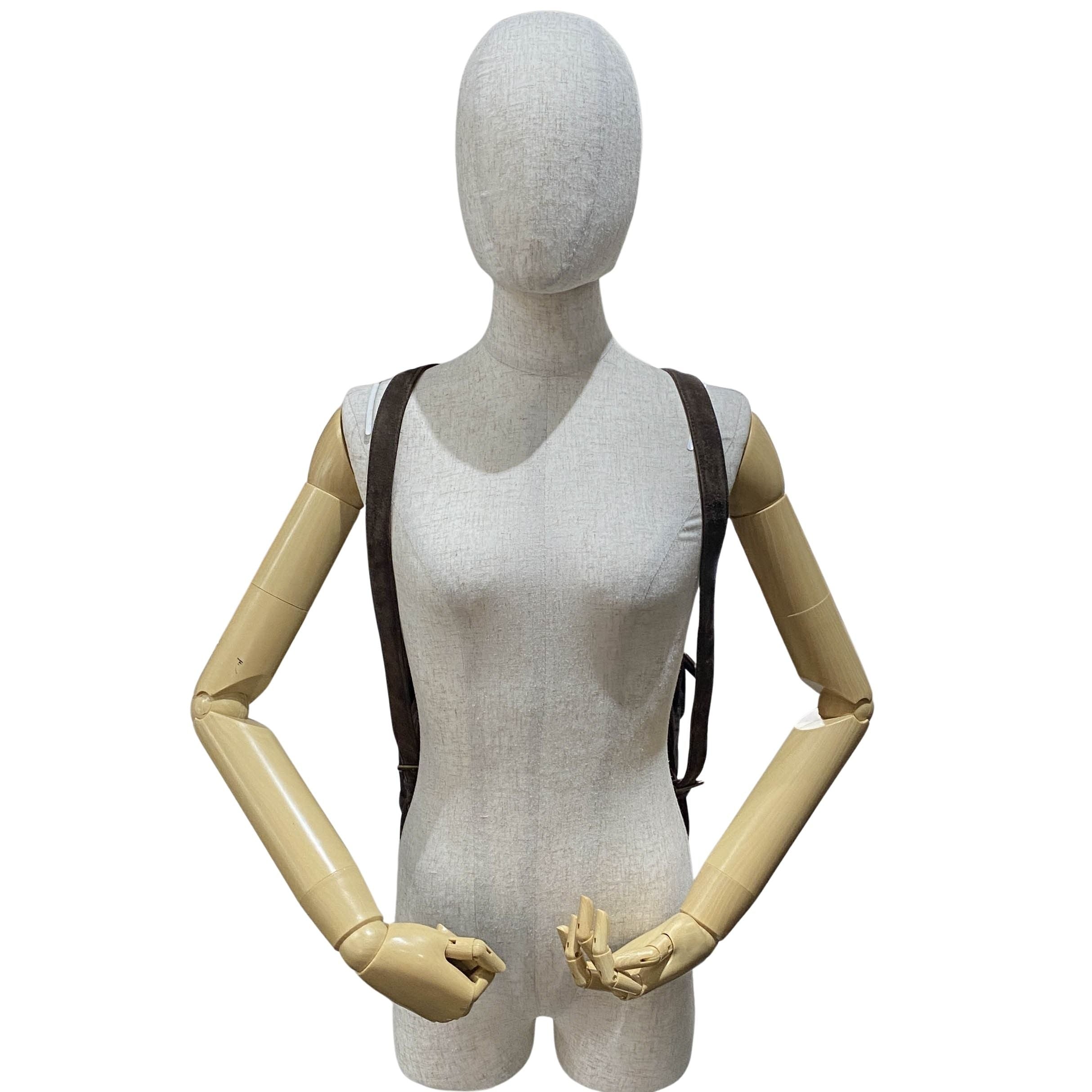 Brown Nylon & Suede Backpack