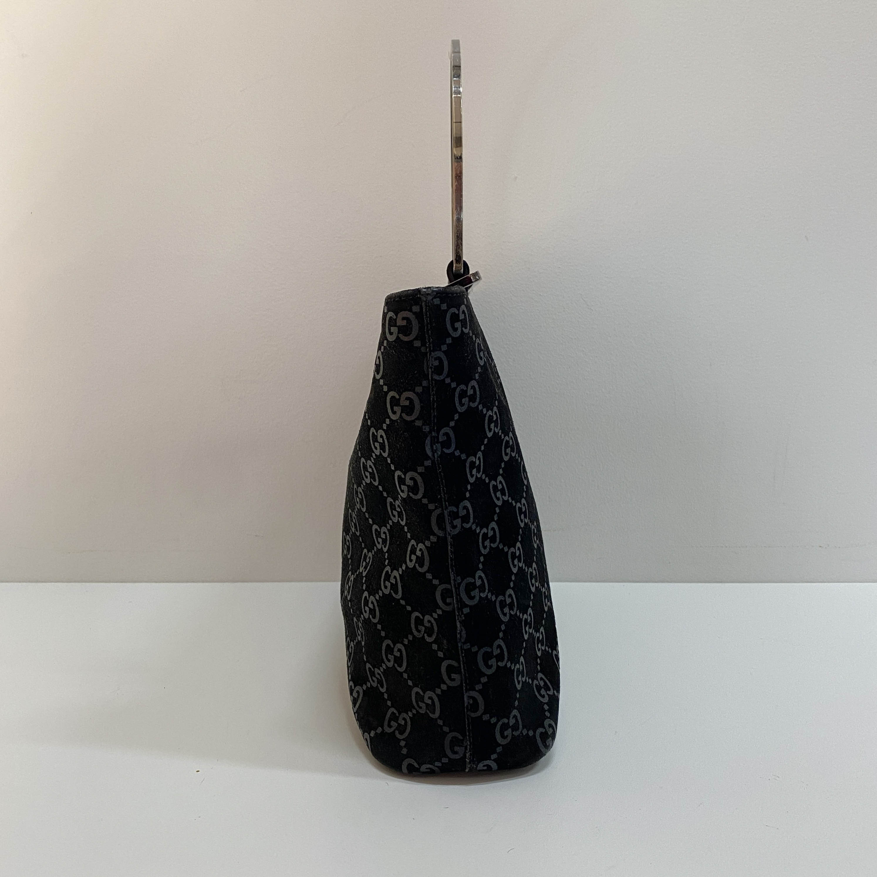 GG Black Suede Handbag