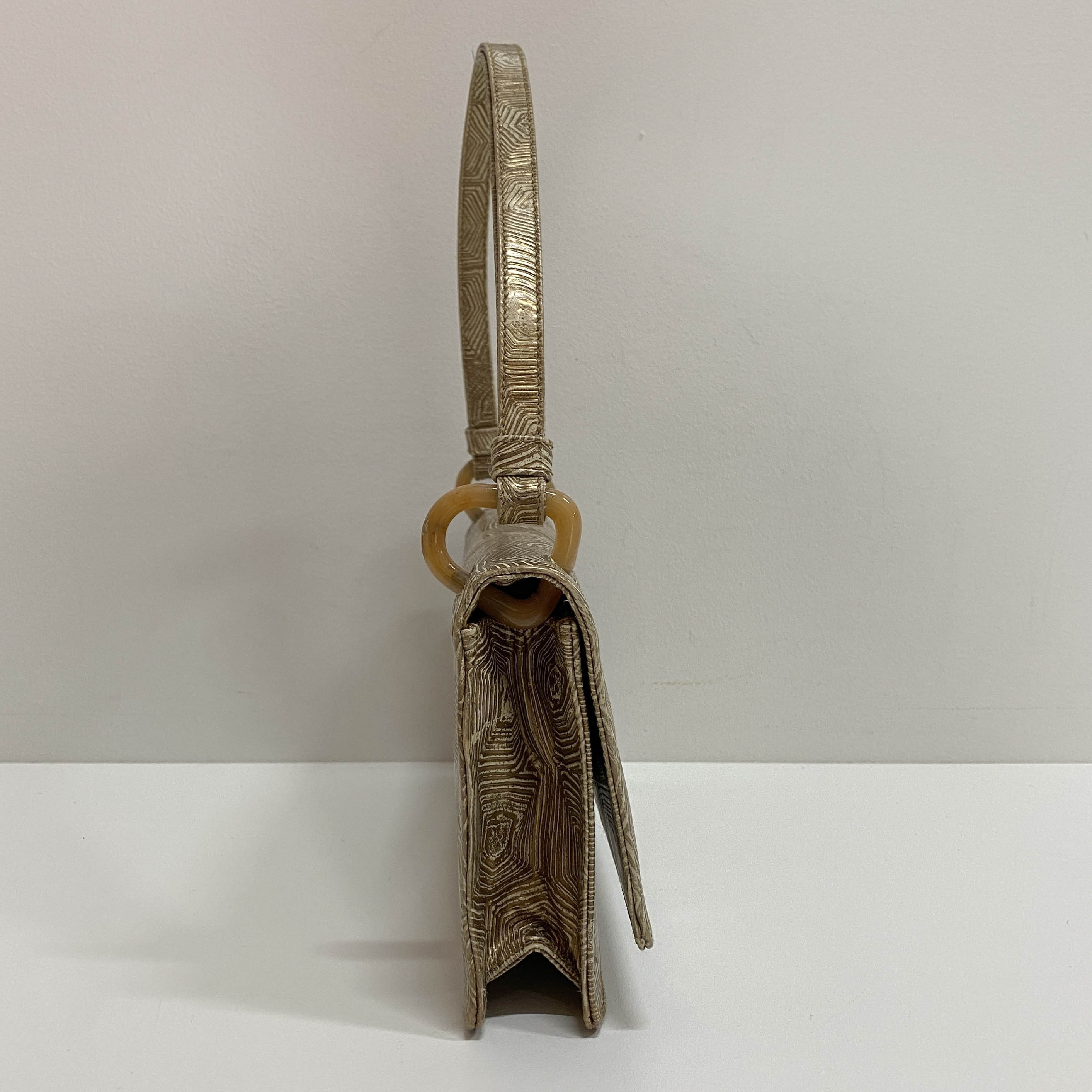 Metallic Leather Shoulder Bag