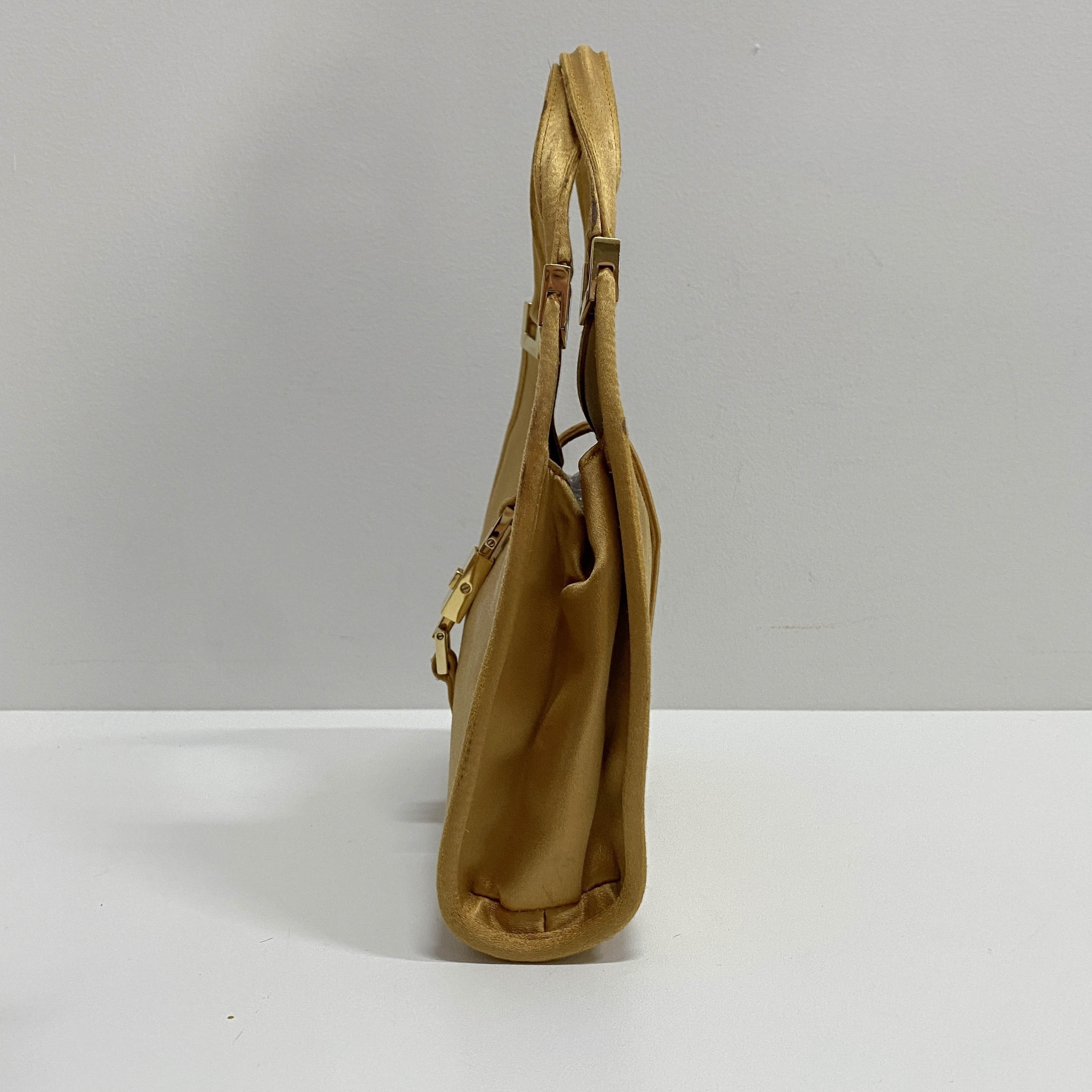 Mini Jackie Gold Satin Handbag