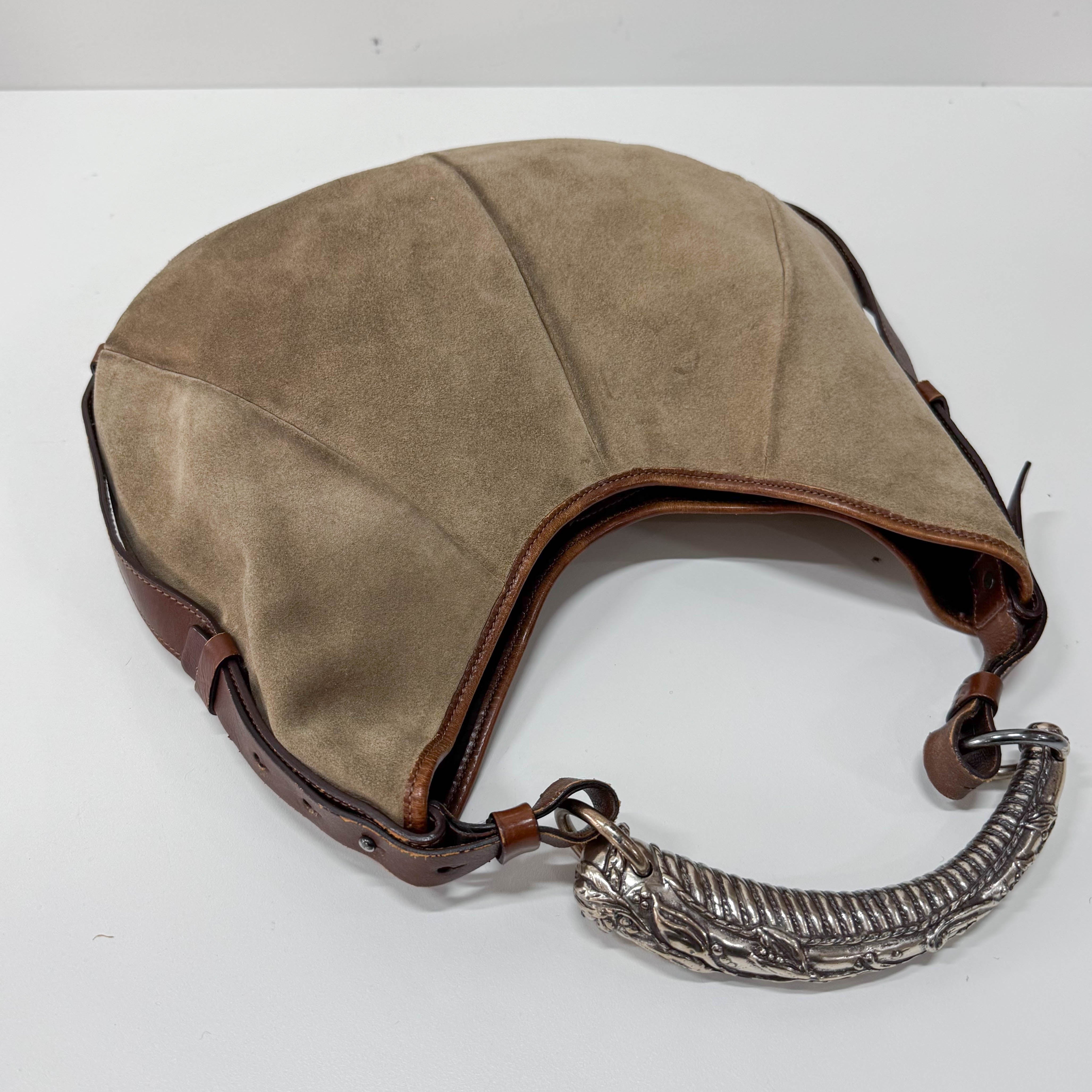 Mombasa Beige Suede Shoulder Bag