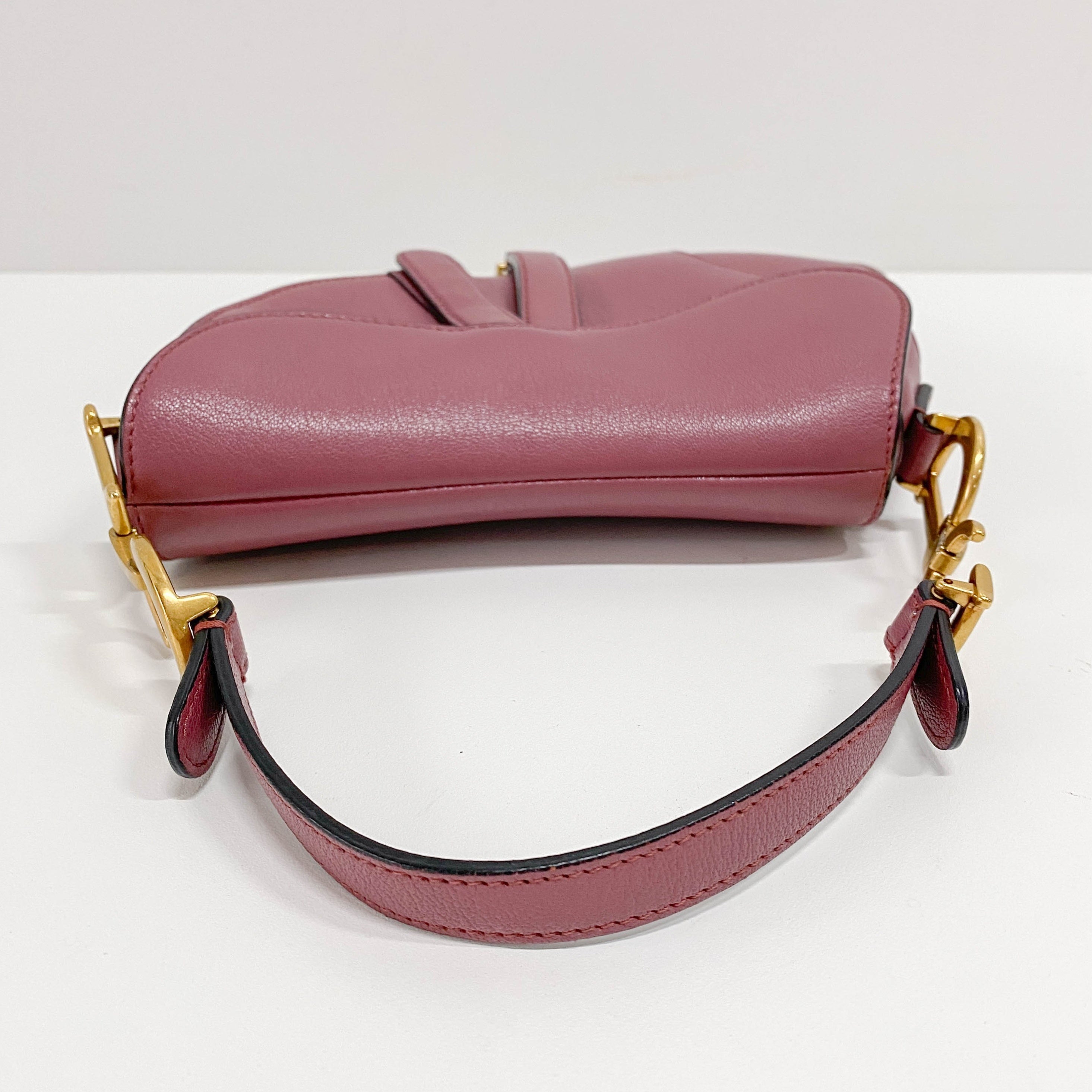 Saddle Purple/Pink Leather Shoulder Bag