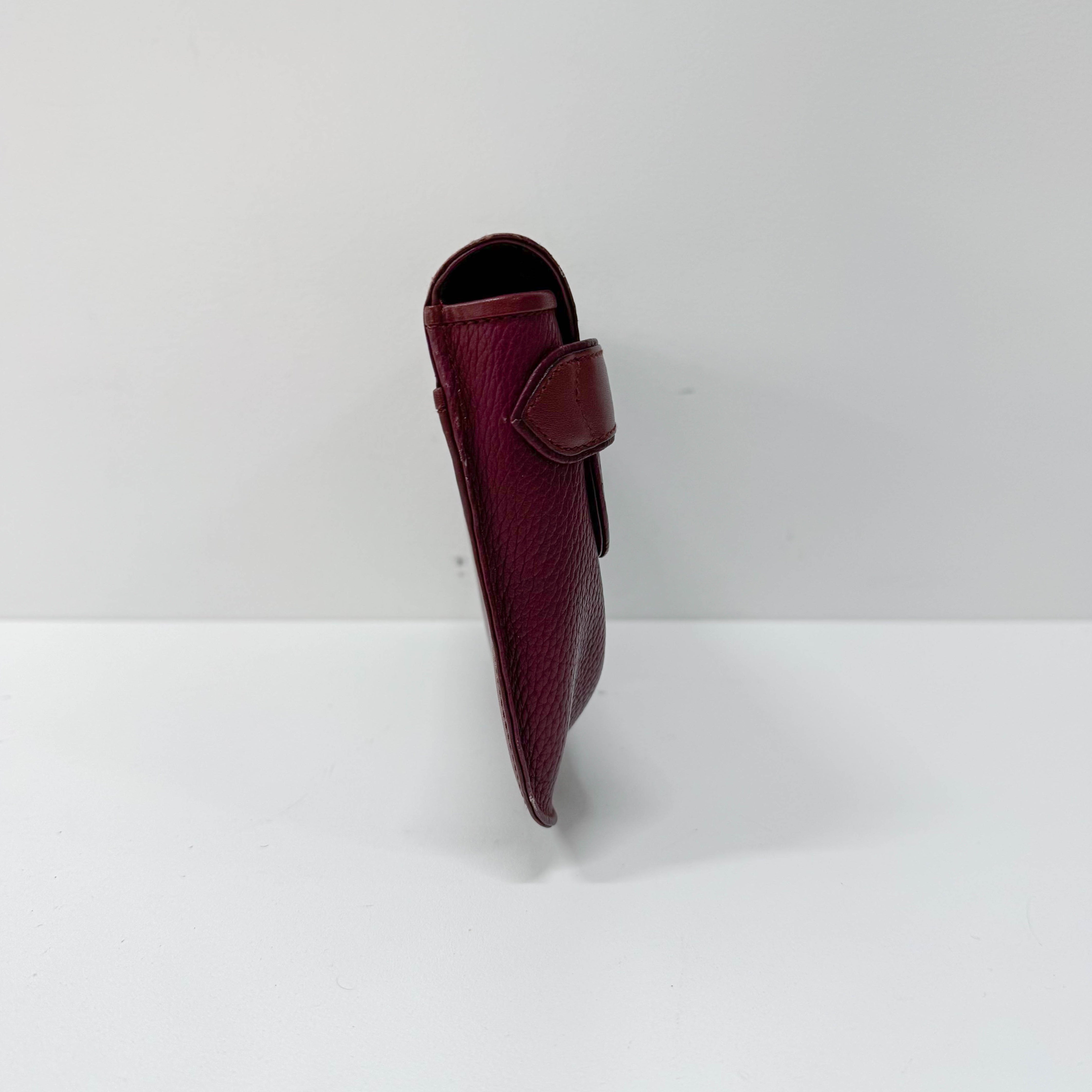 Must de Burgundy Leather Clutch Bag