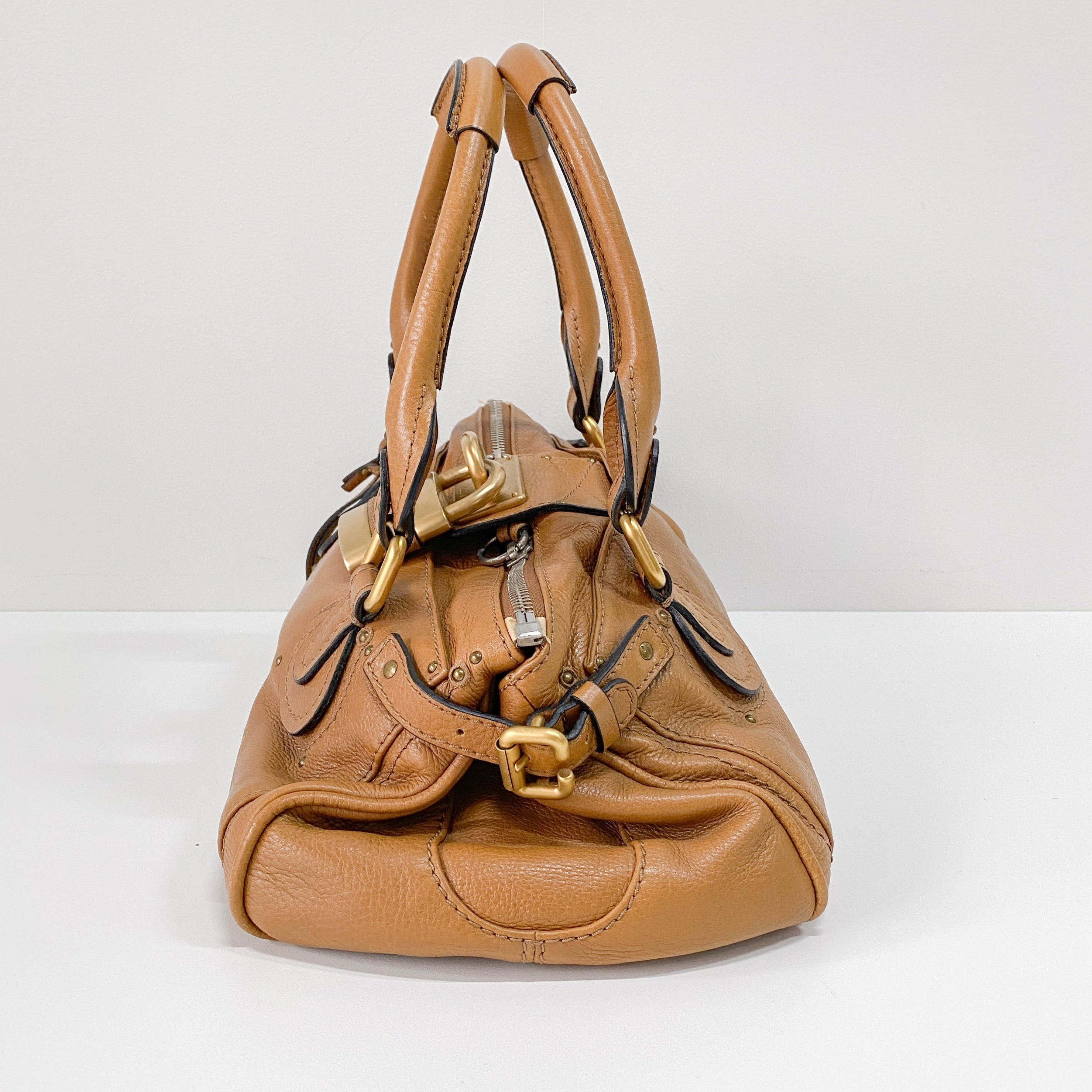Paddington Brown Calfskin Leather Shoulder Bag