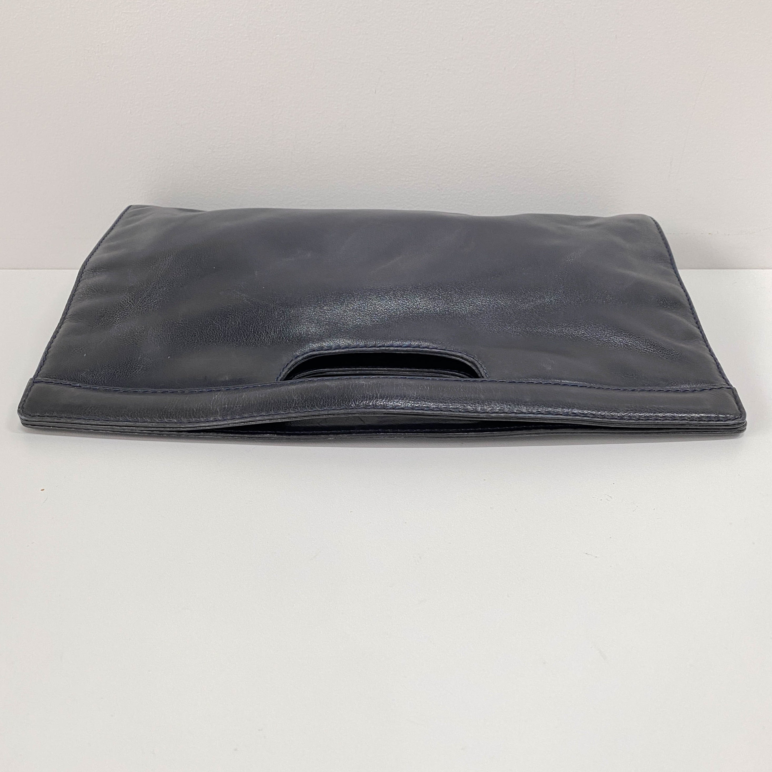 Vintage Black Leather Rectagular Handbag