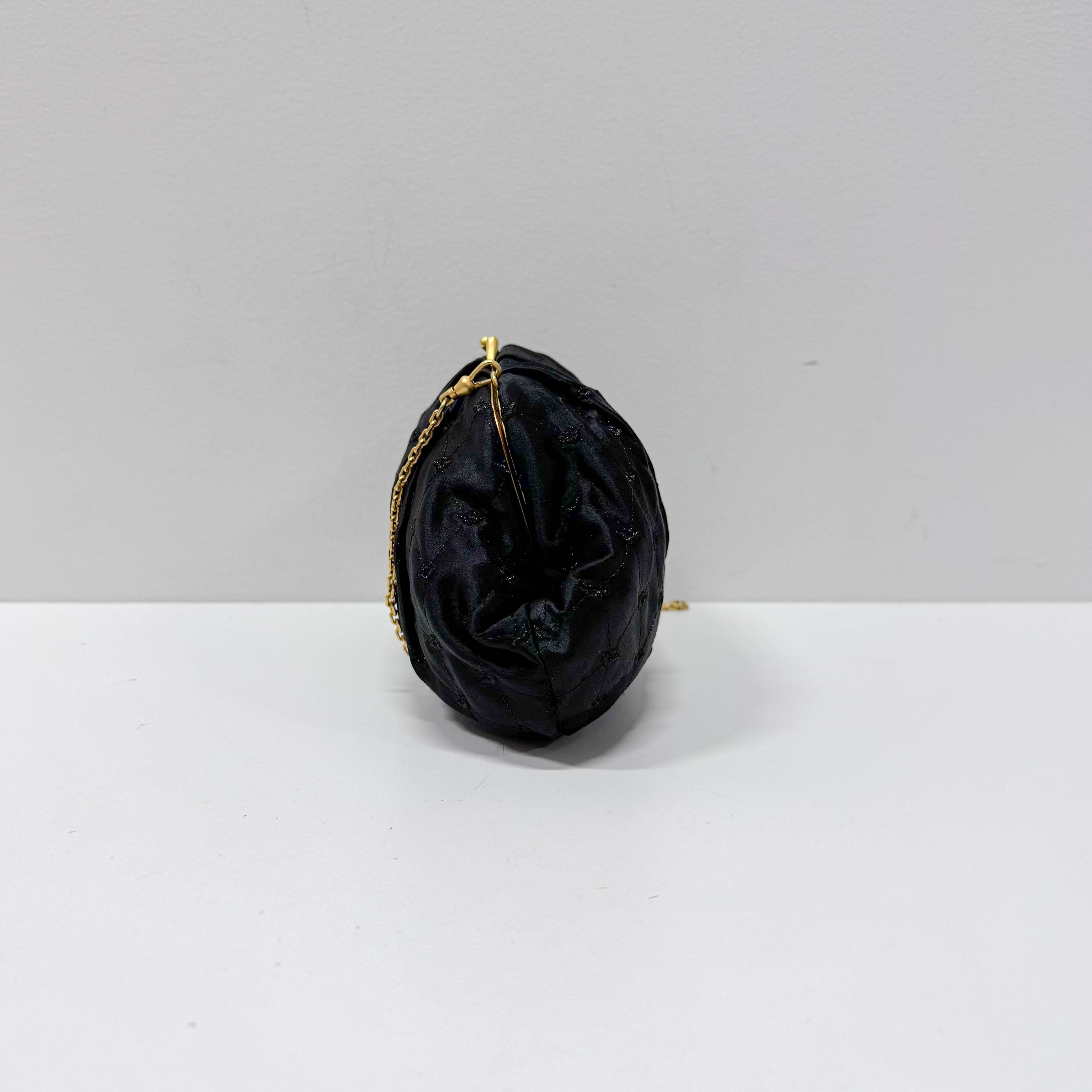 Black Silk Clutch/Shoulder Bag