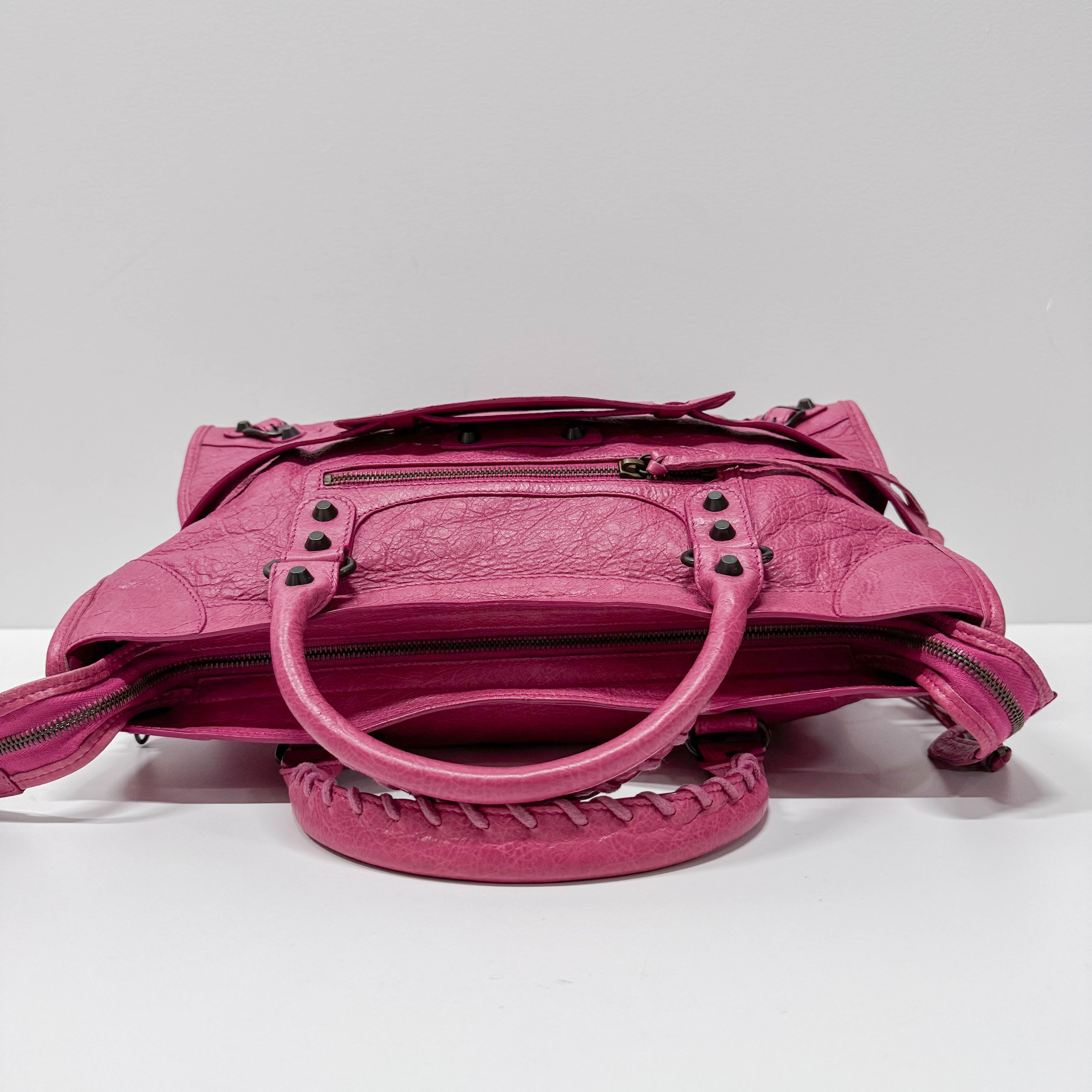 The City Pink Calfskin Leather Two Way Bag