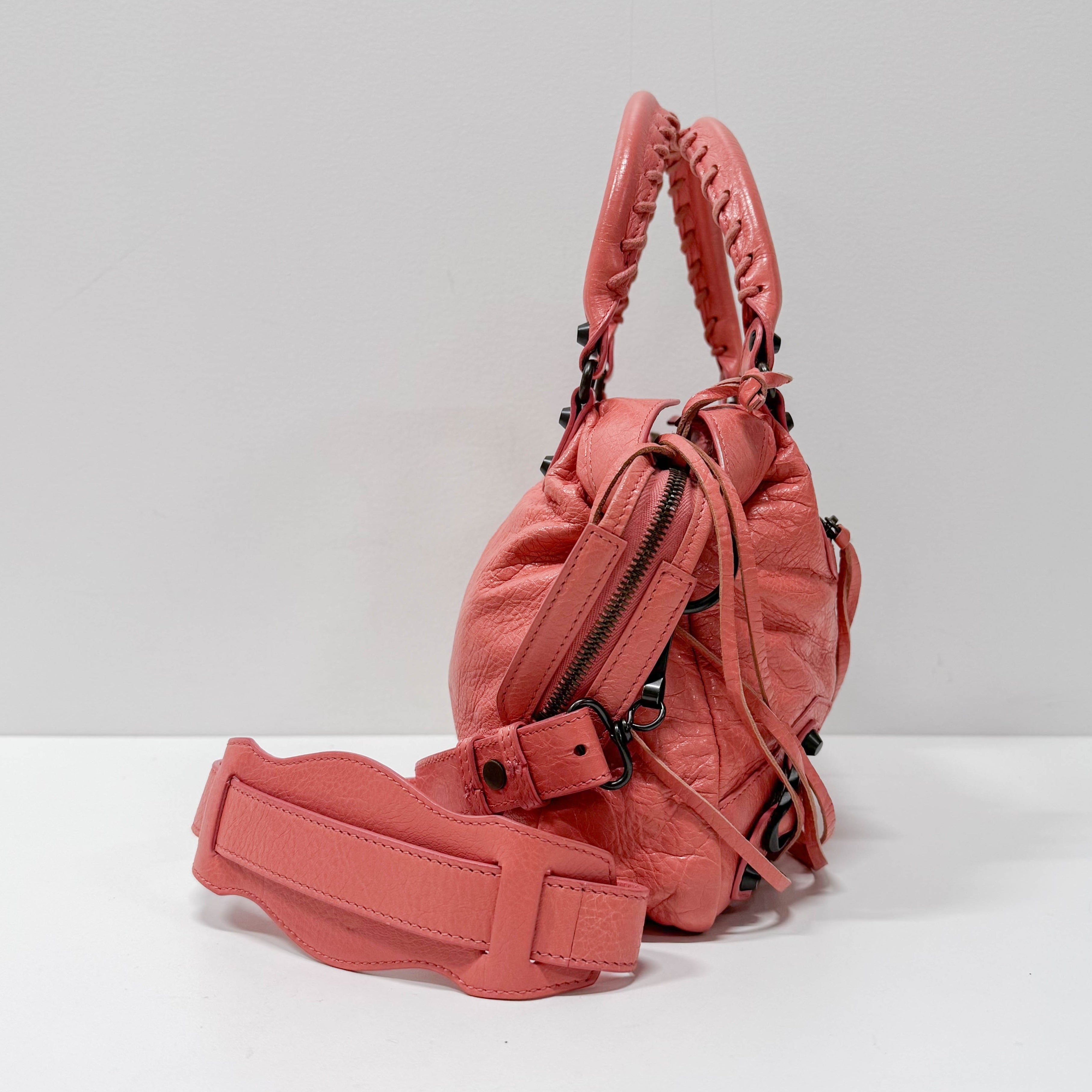 The City Pink  Leather Two Way Bag