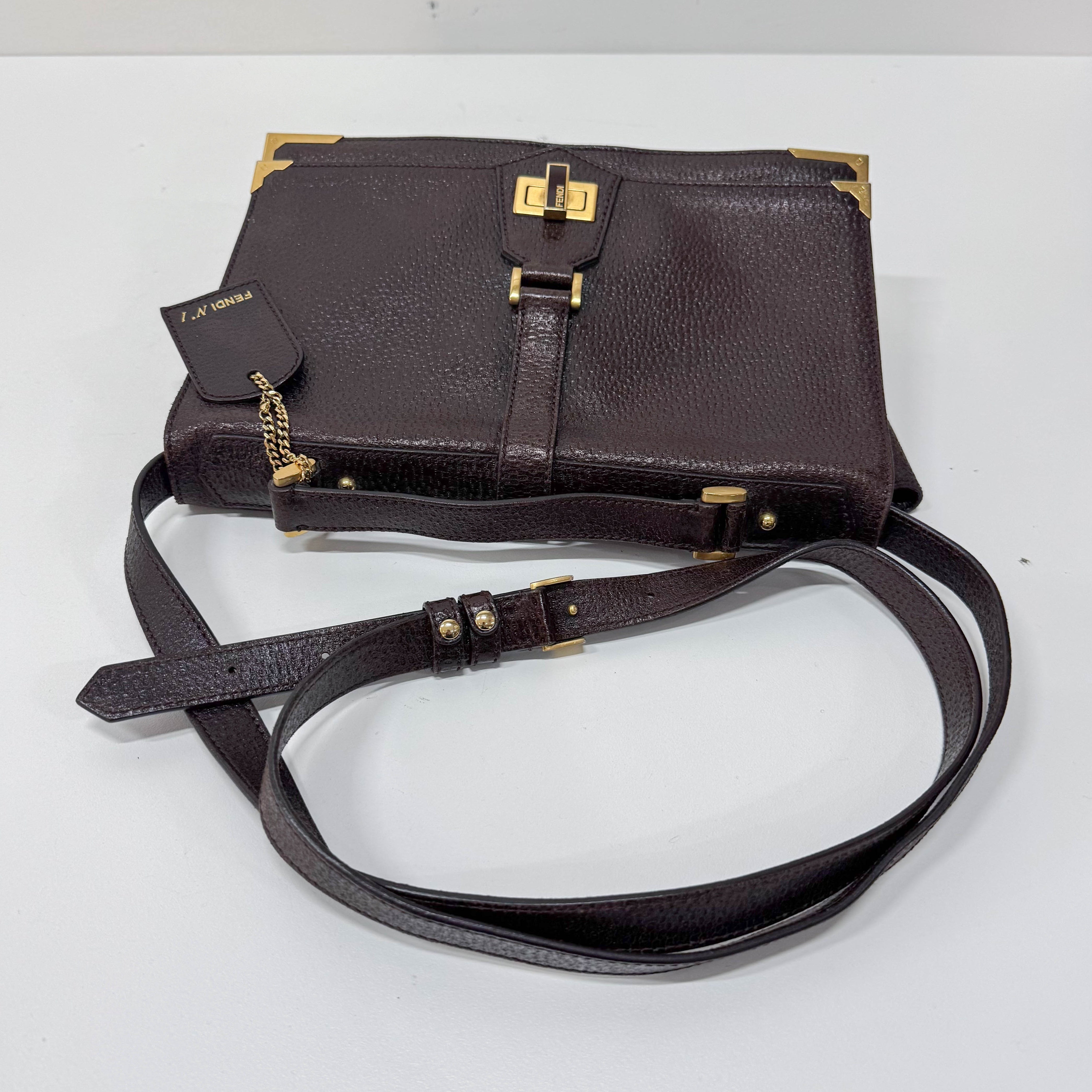 Vintage Brown Leather Shoulder Bag