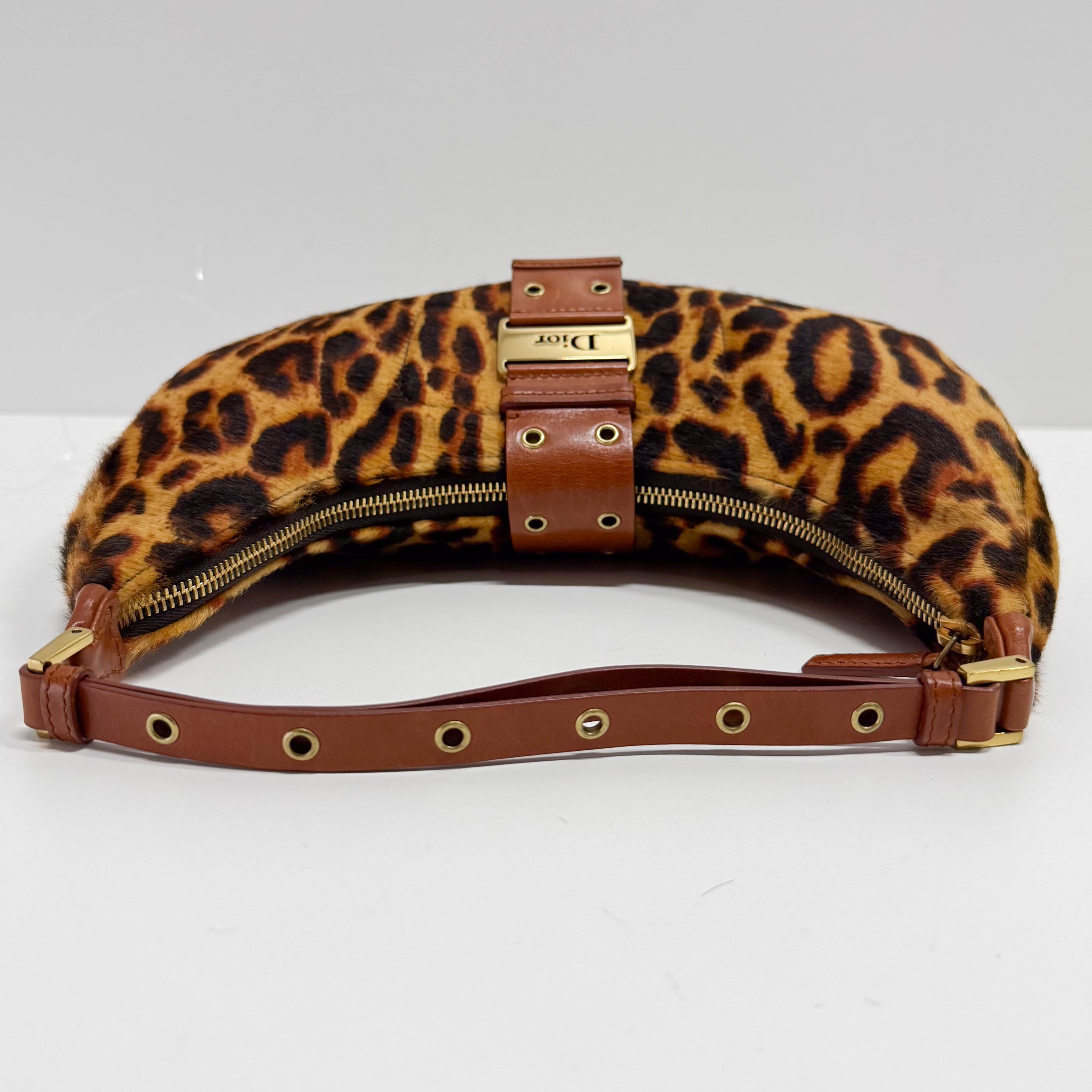 Street Chic Leopard Pony Hair Hobo Shoulder Bag